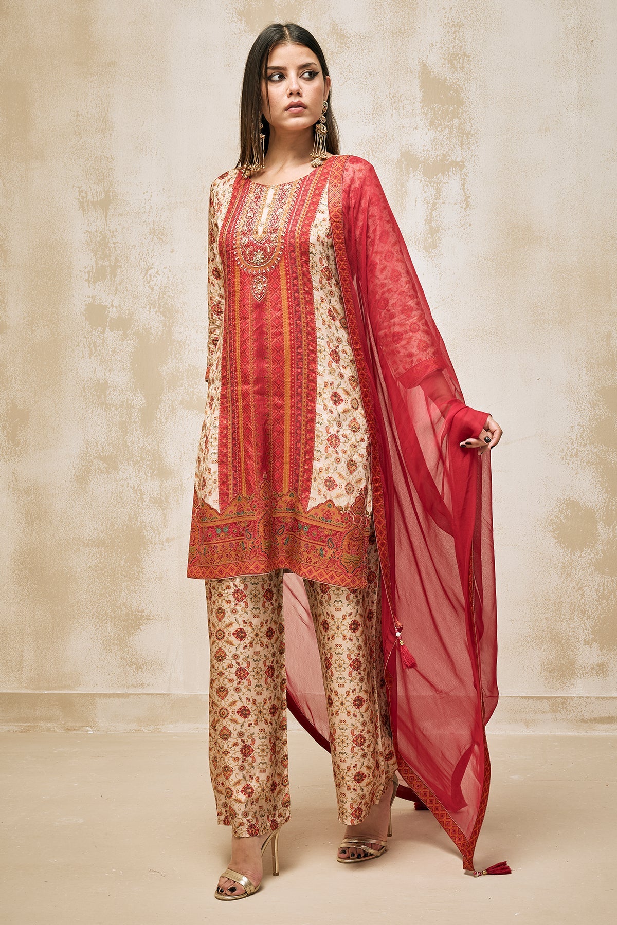 Multi Printed Kurta 3 Pcs Set - Image 5