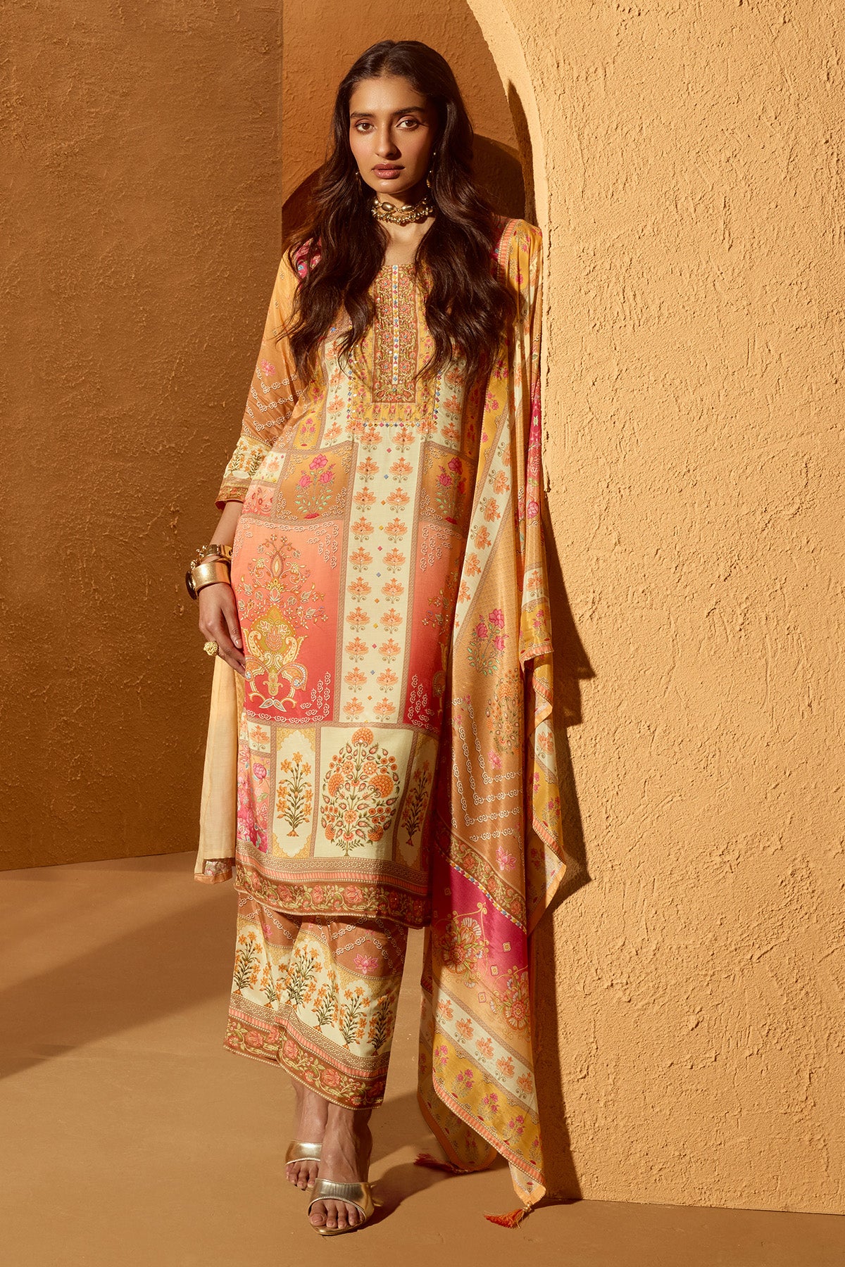Multi Printed Kurta 3 Pcs Set - Image 2