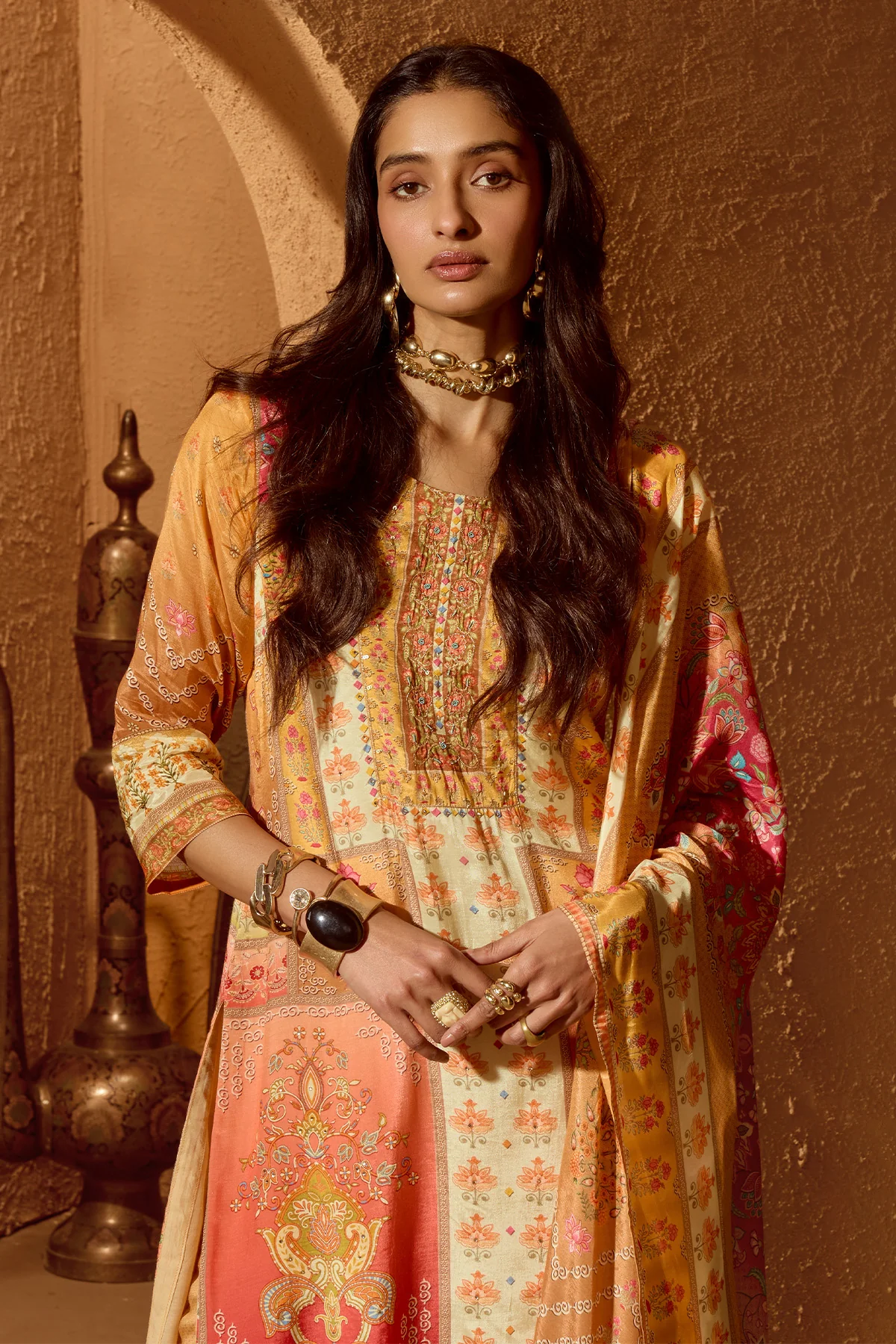 Multi Printed Kurta 3 Pcs Set - Image 3