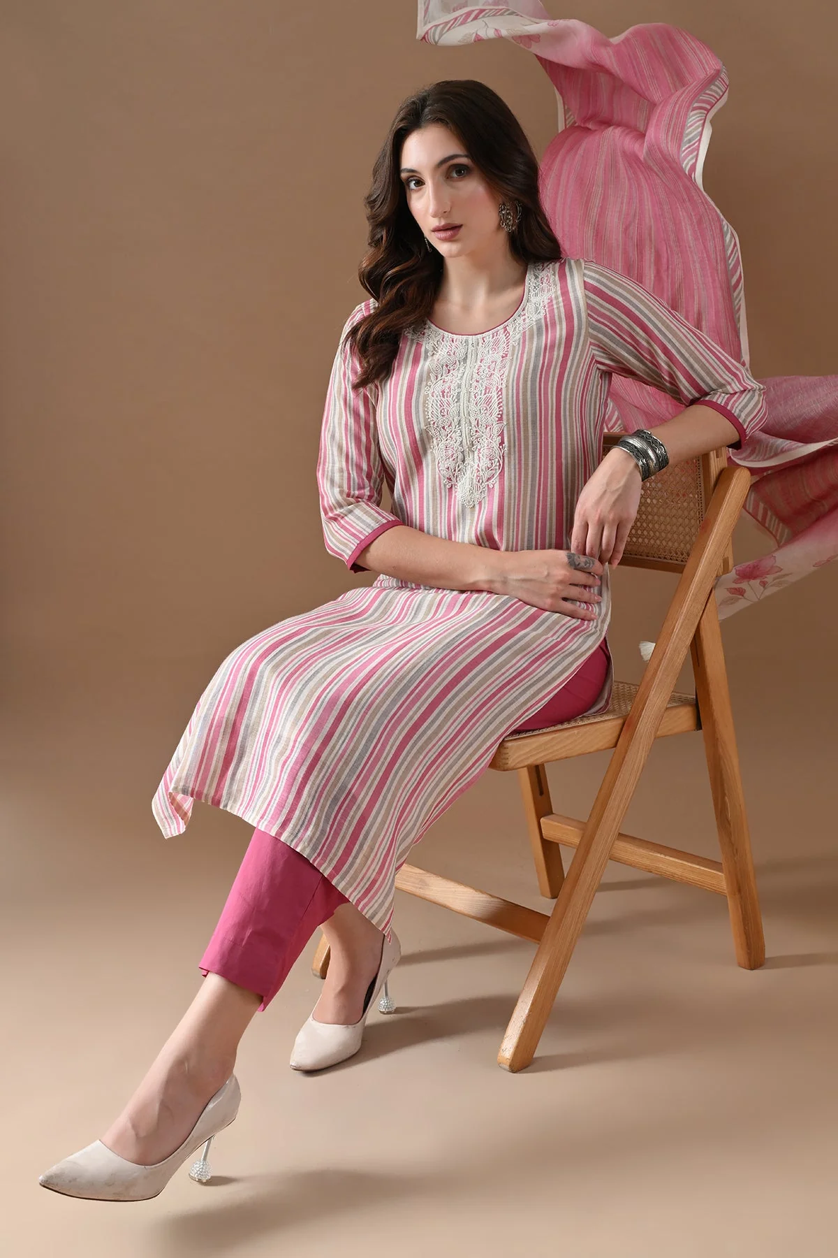 Multi Printed Kurta 3 Pcs Set - Image 7
