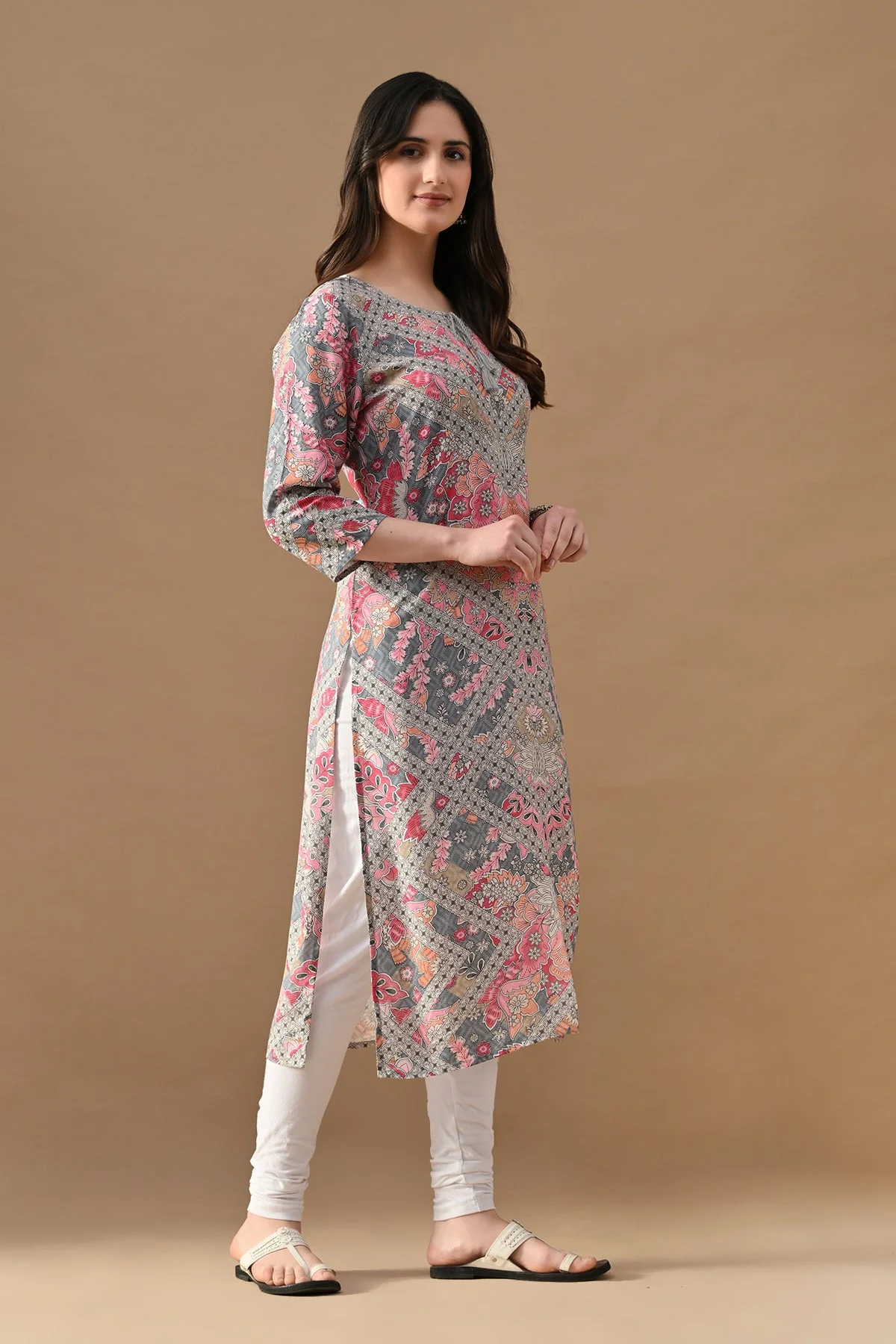 Multi Printed Straight Kurta - Image 3