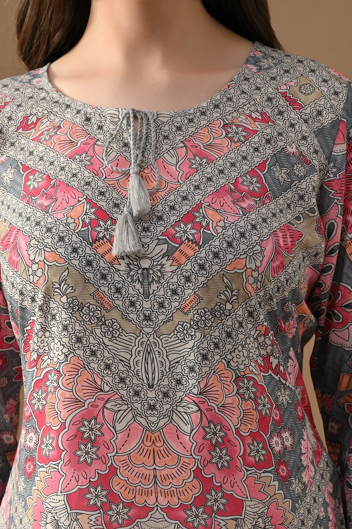 Multi Printed Straight Kurta - Image 4