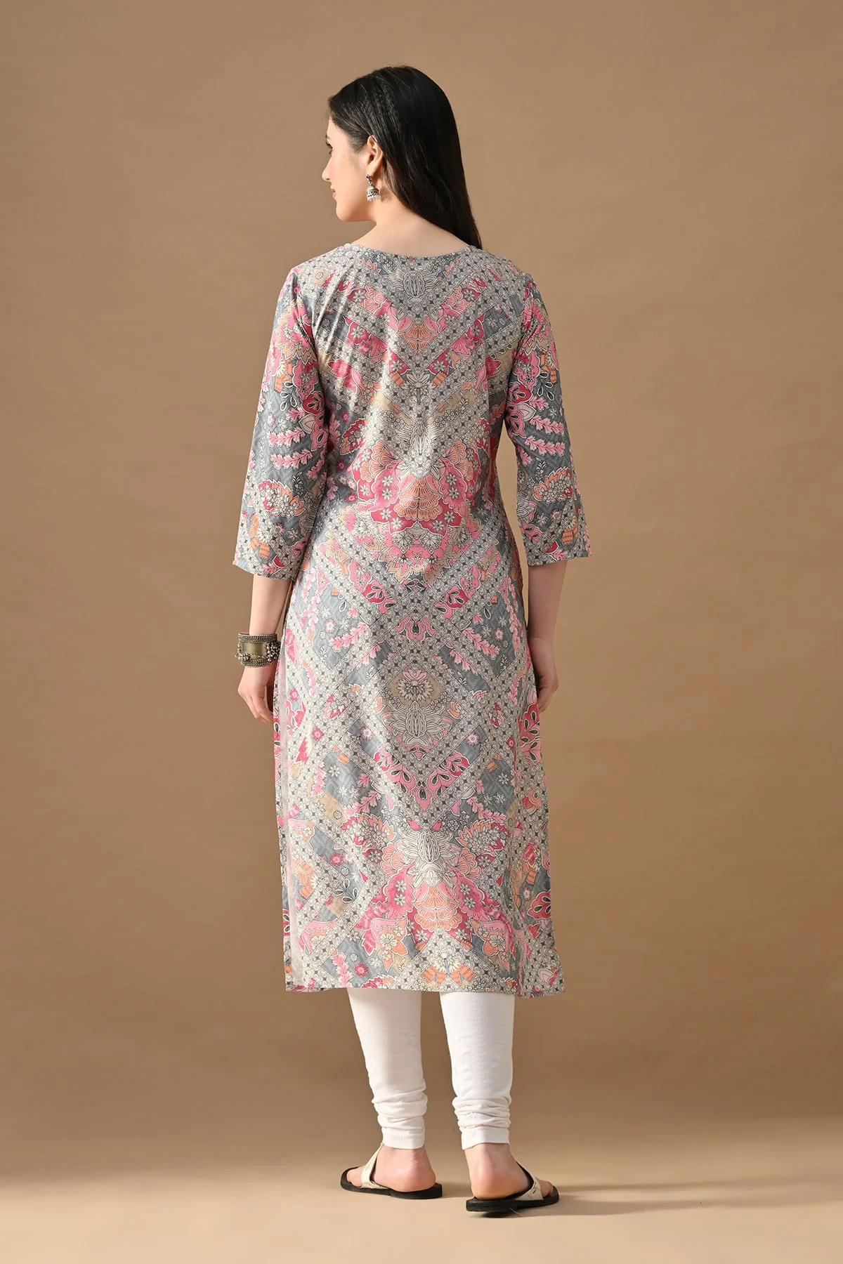 Multi Printed Straight Kurta - Image 5