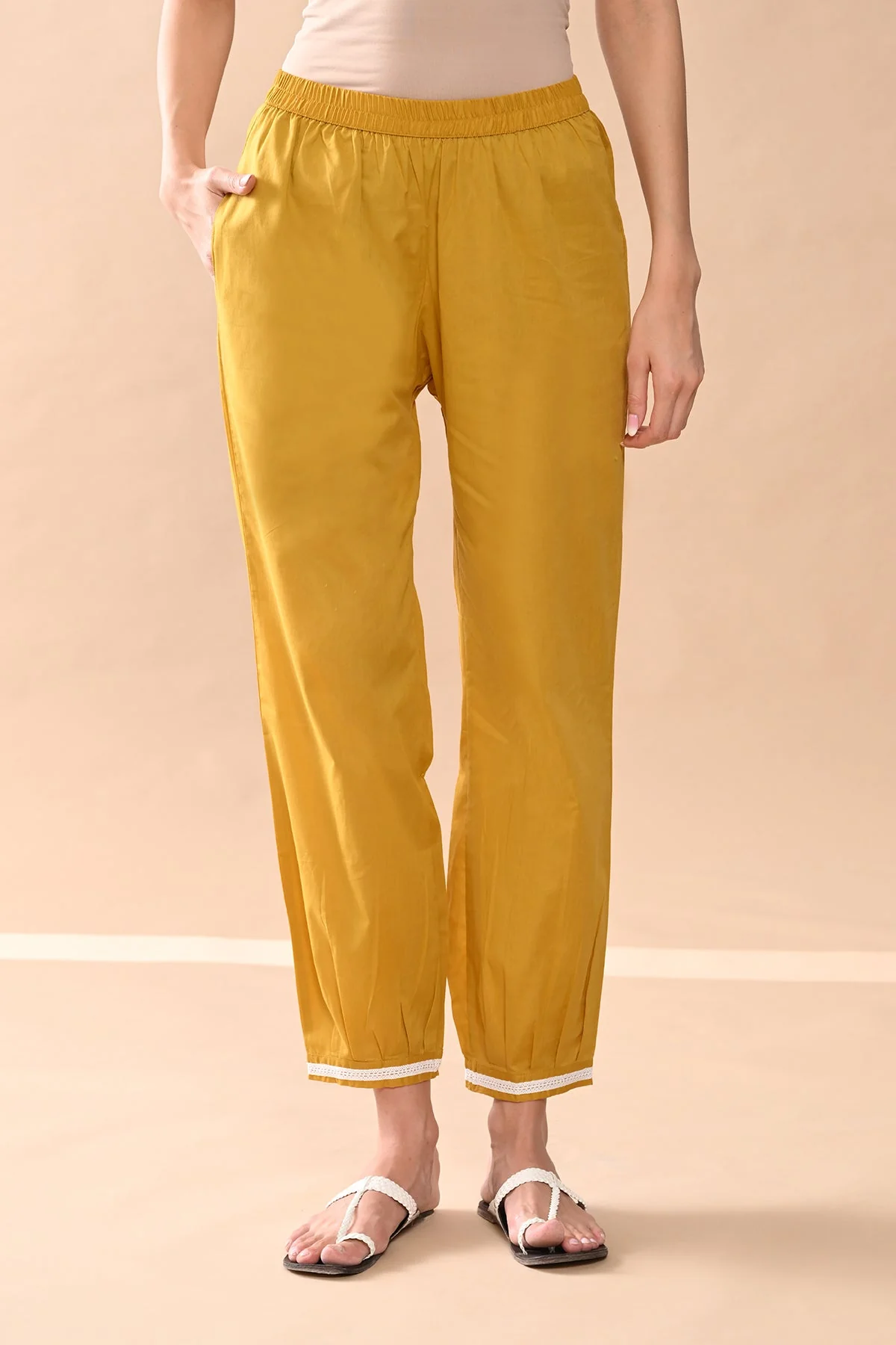 Mustard Embroidered Kurta 3 Pcs Set - Image 7