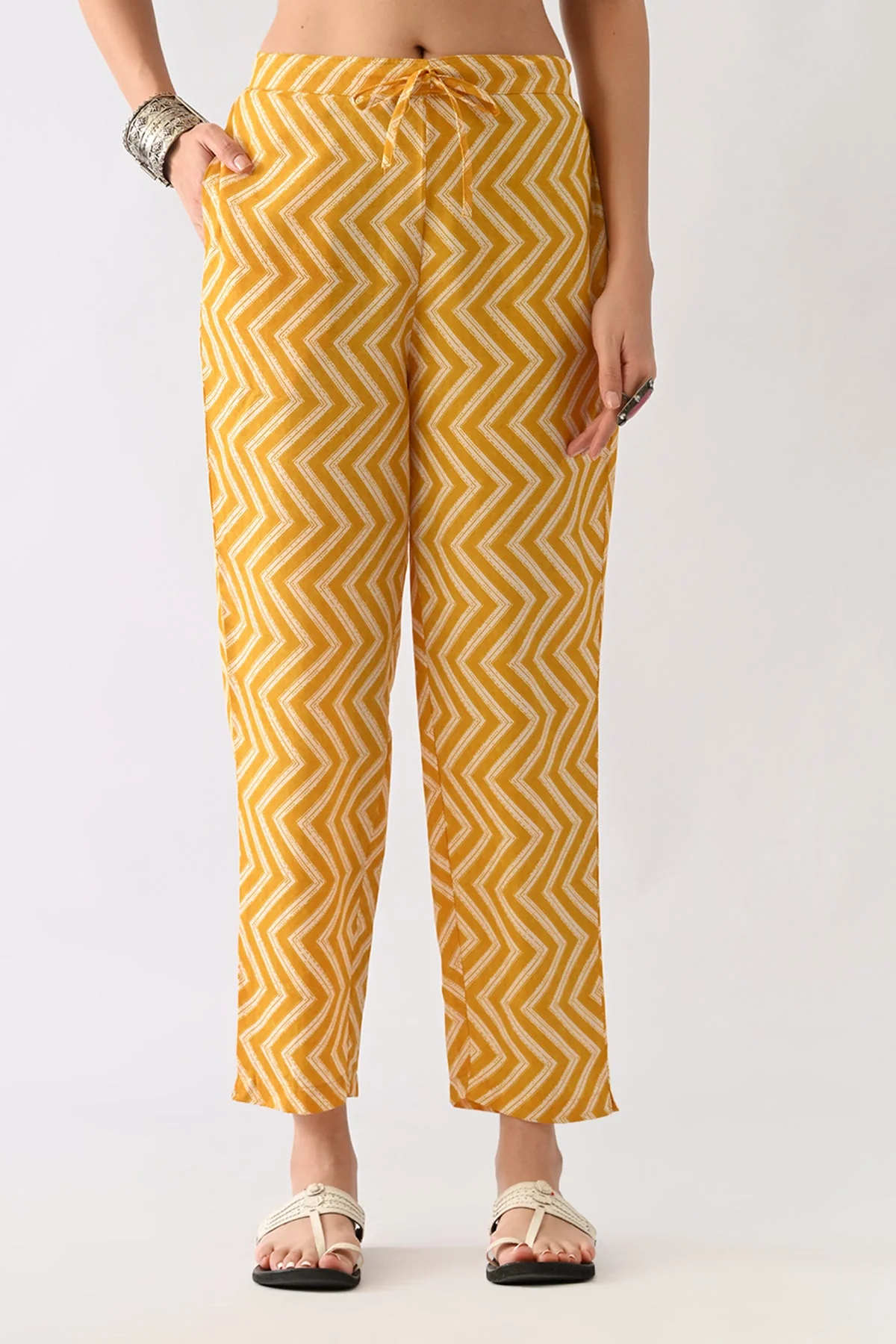 Mustard Printed Kurta 3 Pcs Set - Image 6