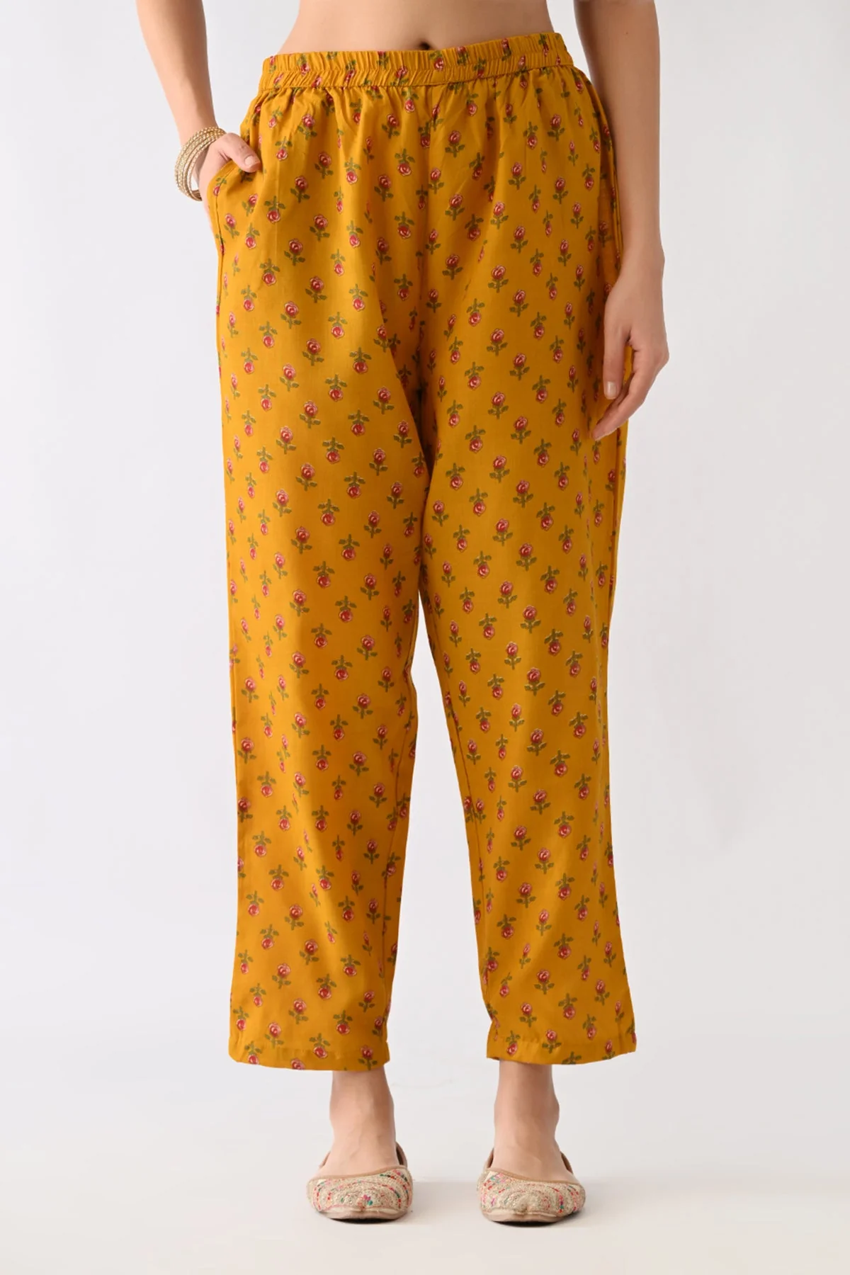 Mustard Printed Kurta 3 Pcs Set - Image 7