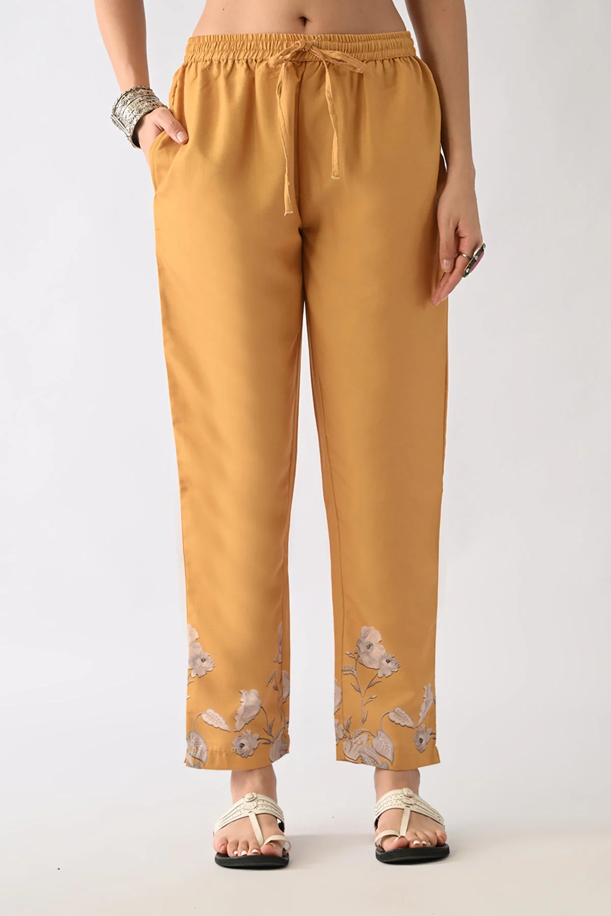 Mustard Printed Kurta 3 Pcs Set - Image 8