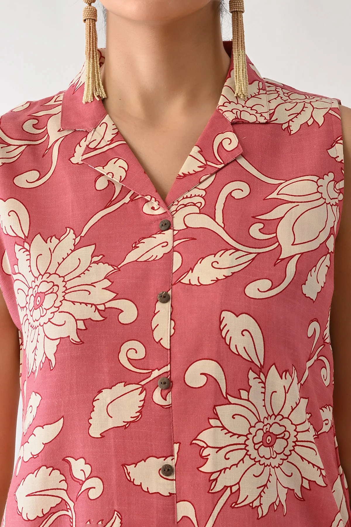 Orchid Pink Printed A-line Kurta 2 Pcs Set - Image 3