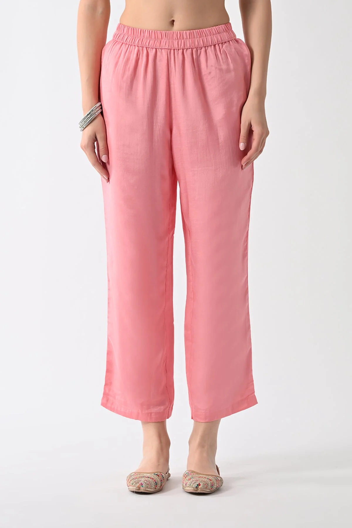 Peach Embroidered Kurta 3 Pcs Set - Image 6