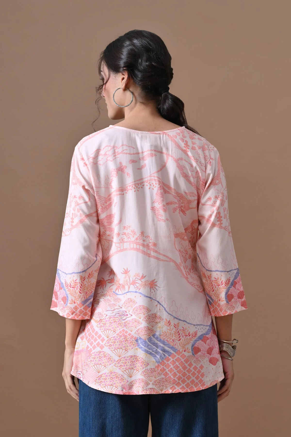 Peach Printed Top - Image 5