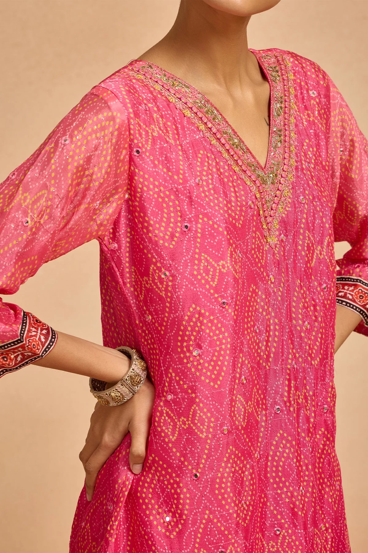 Pink A-Line Kurta Set - Image 4