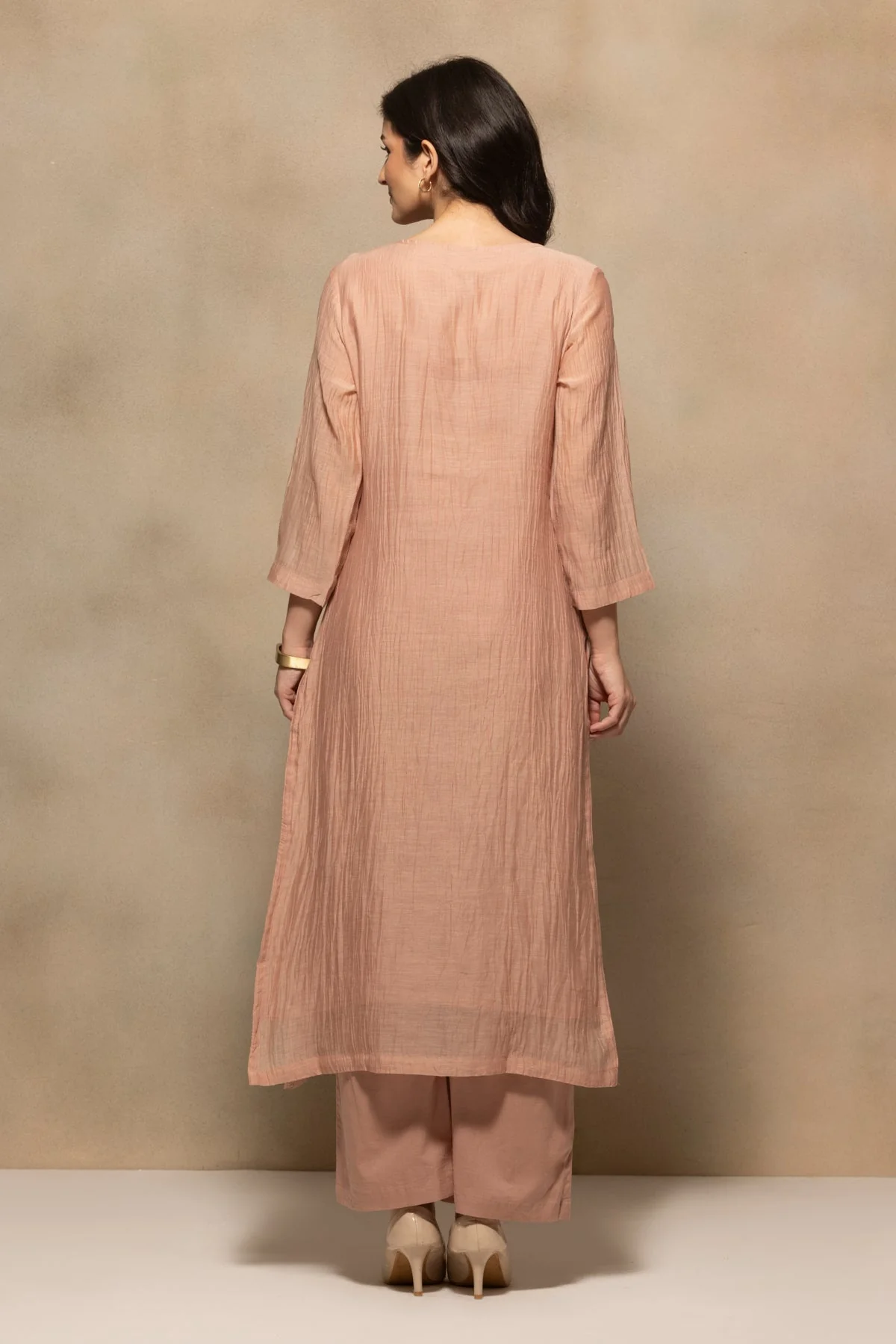 Pink Embellished Kurta 3 Pcs Set - Image 5