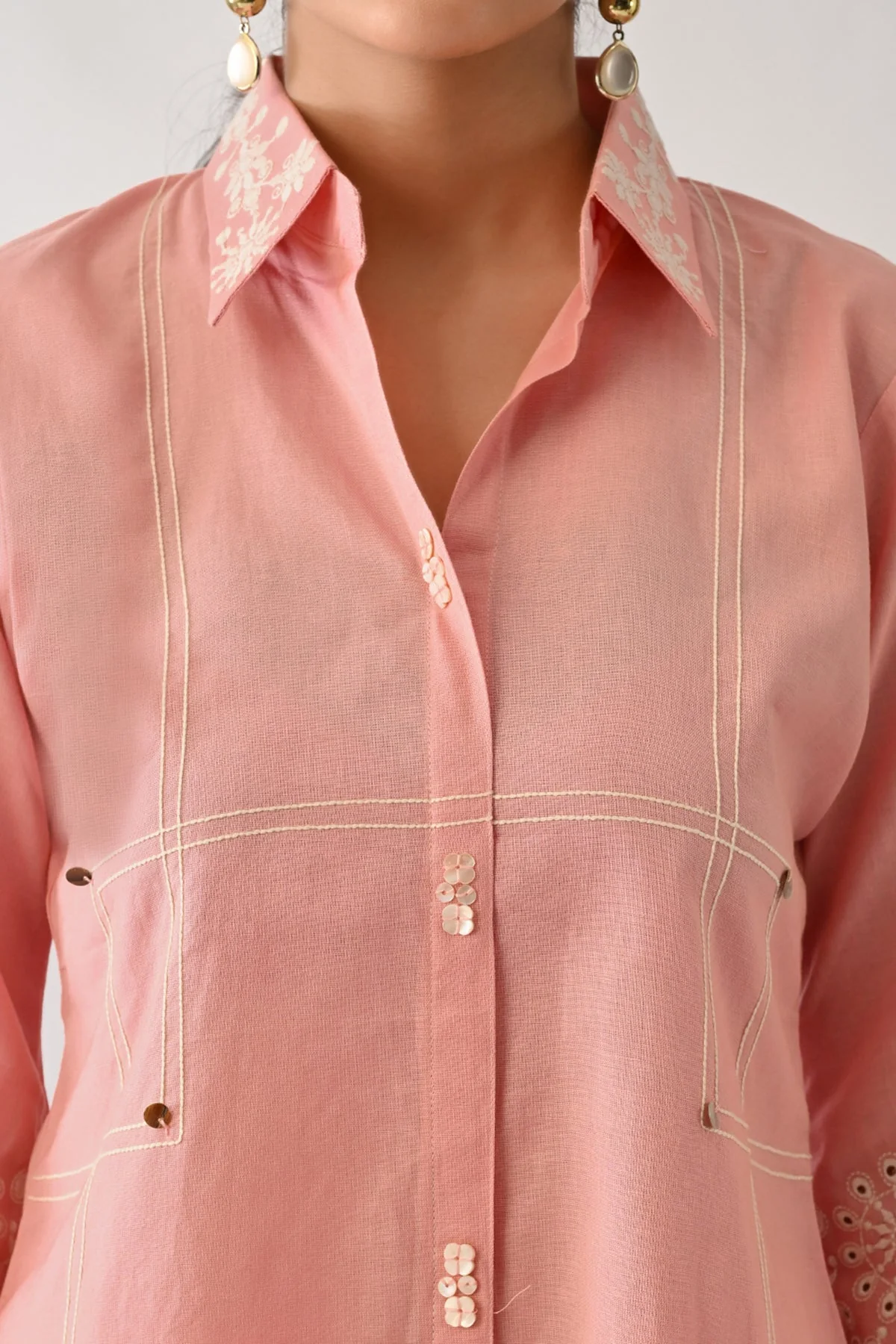 Pink Embroidered Co-Ord Set - Image 4