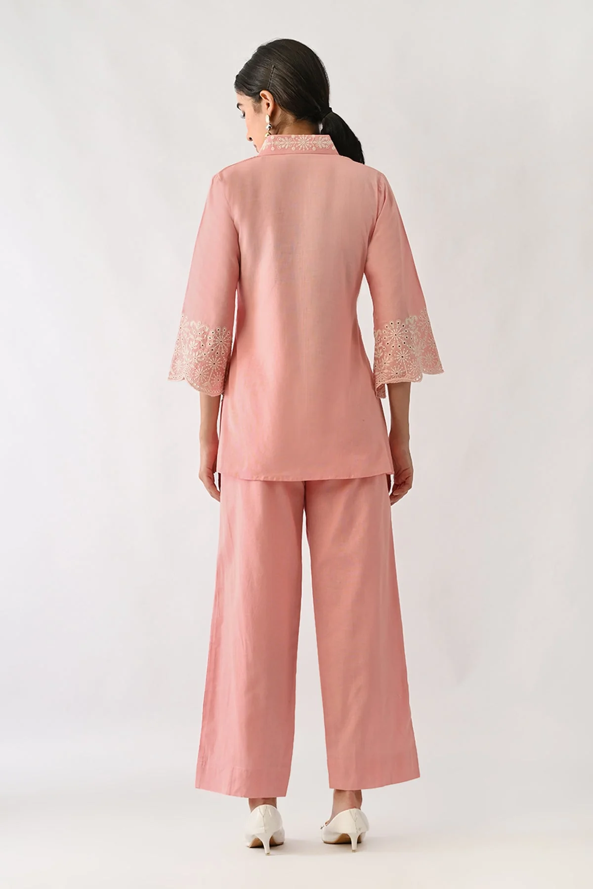 Pink Embroidered Co-Ord Set - Image 5