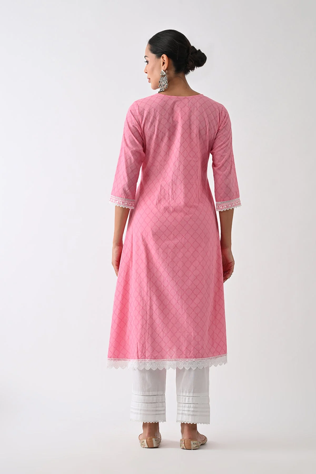 Pink Embroidered Kurta 2 Pcs Set - Image 7