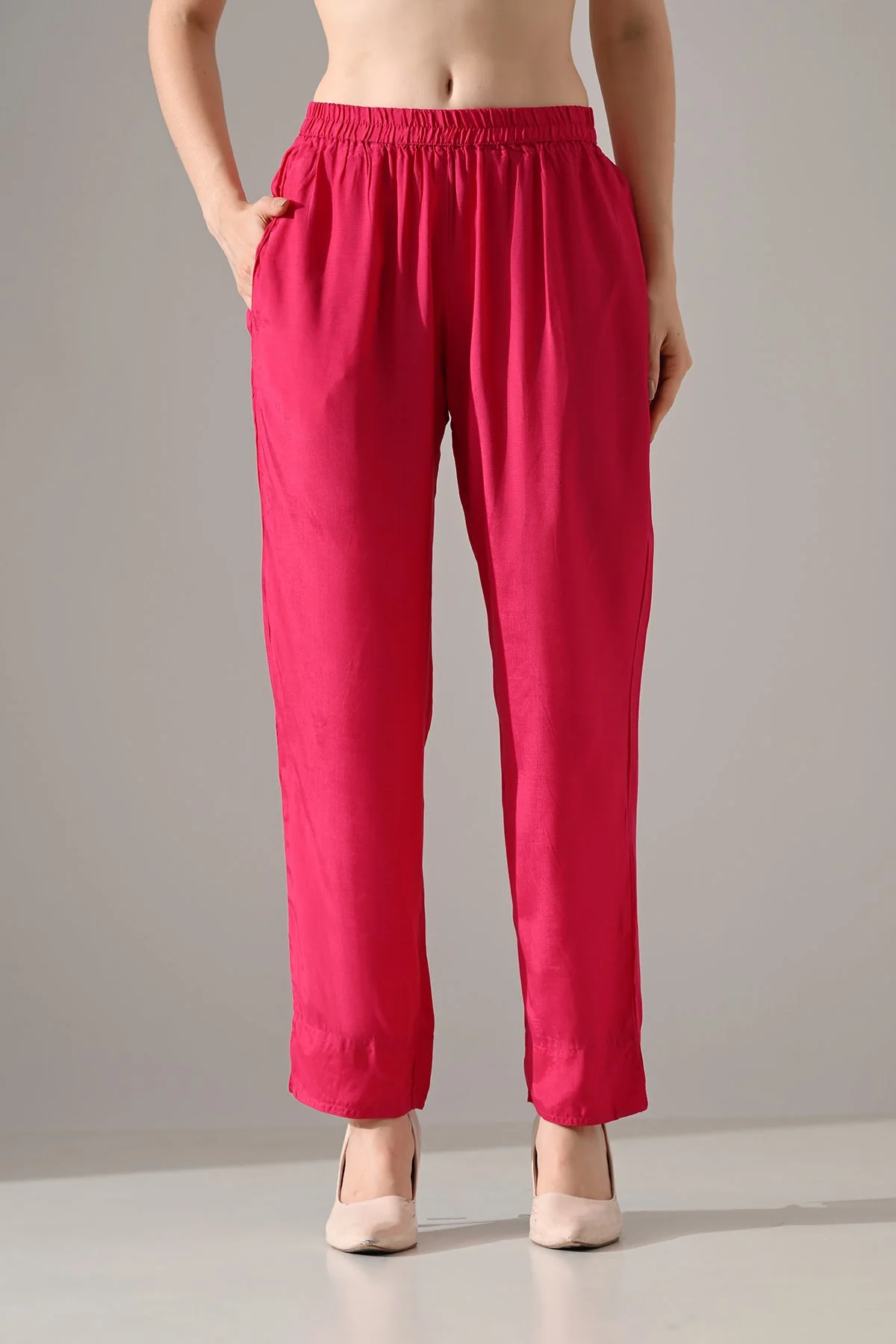Pink Embroidered Kurta 3 Pcs Set - Image 7