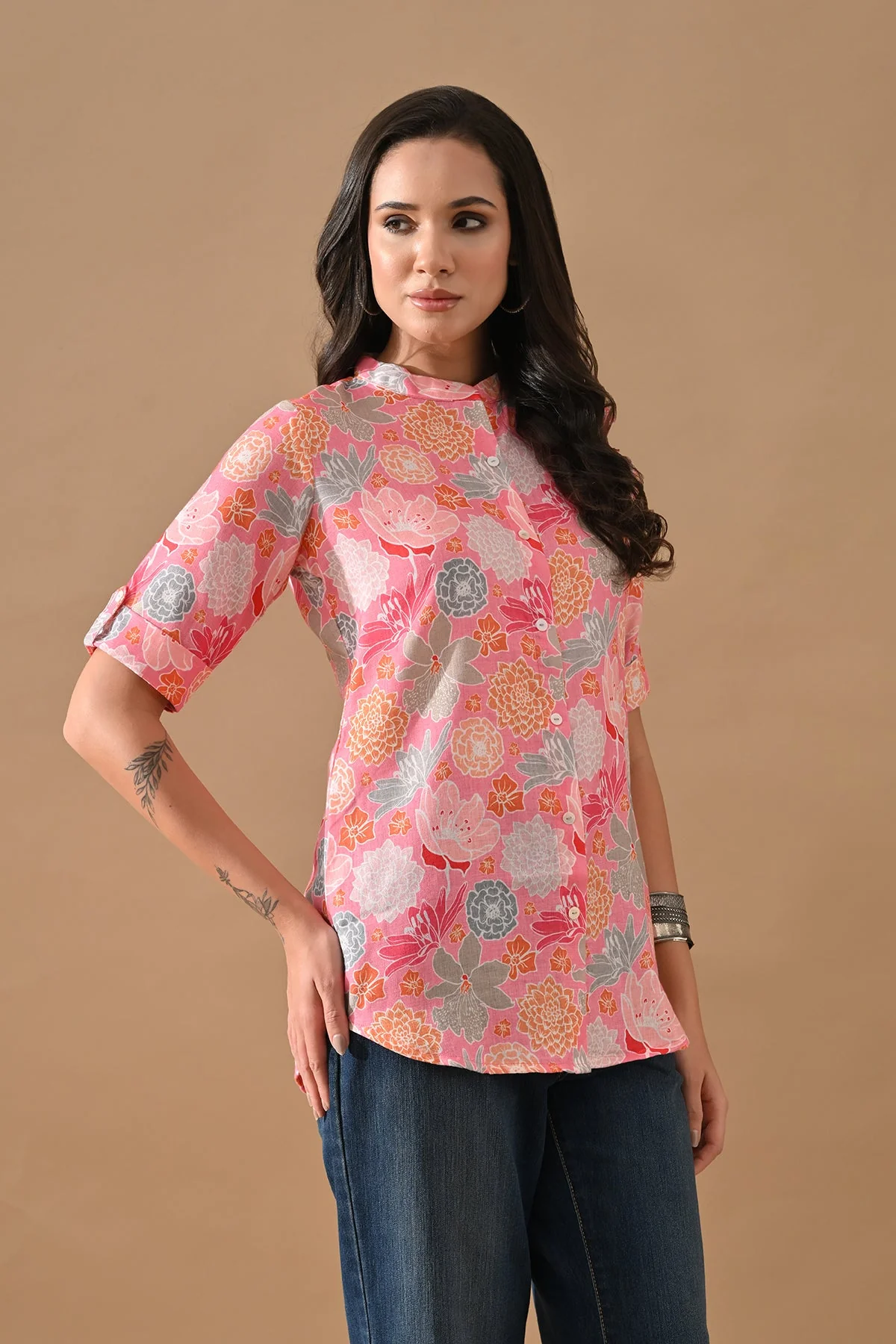 Pink Floral Printed Top - Image 3