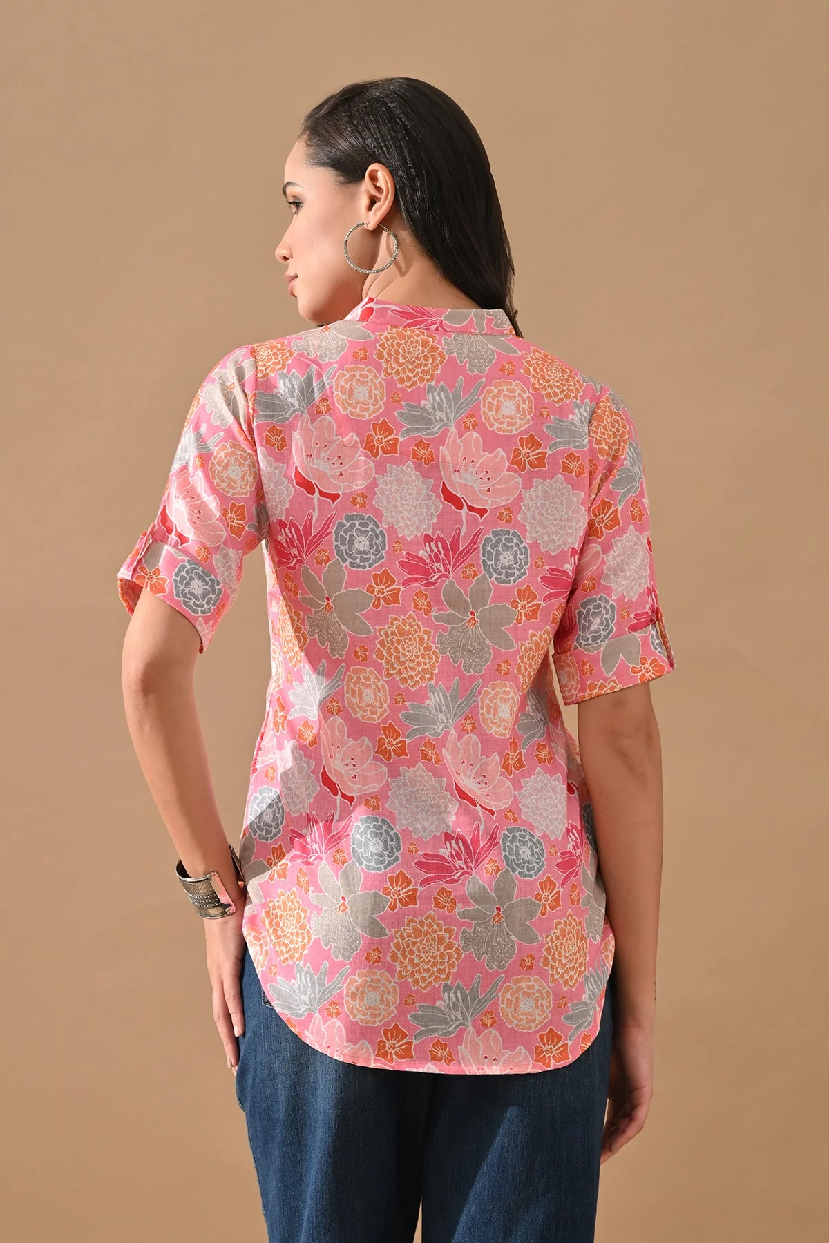 Pink Floral Printed Top - Image 4