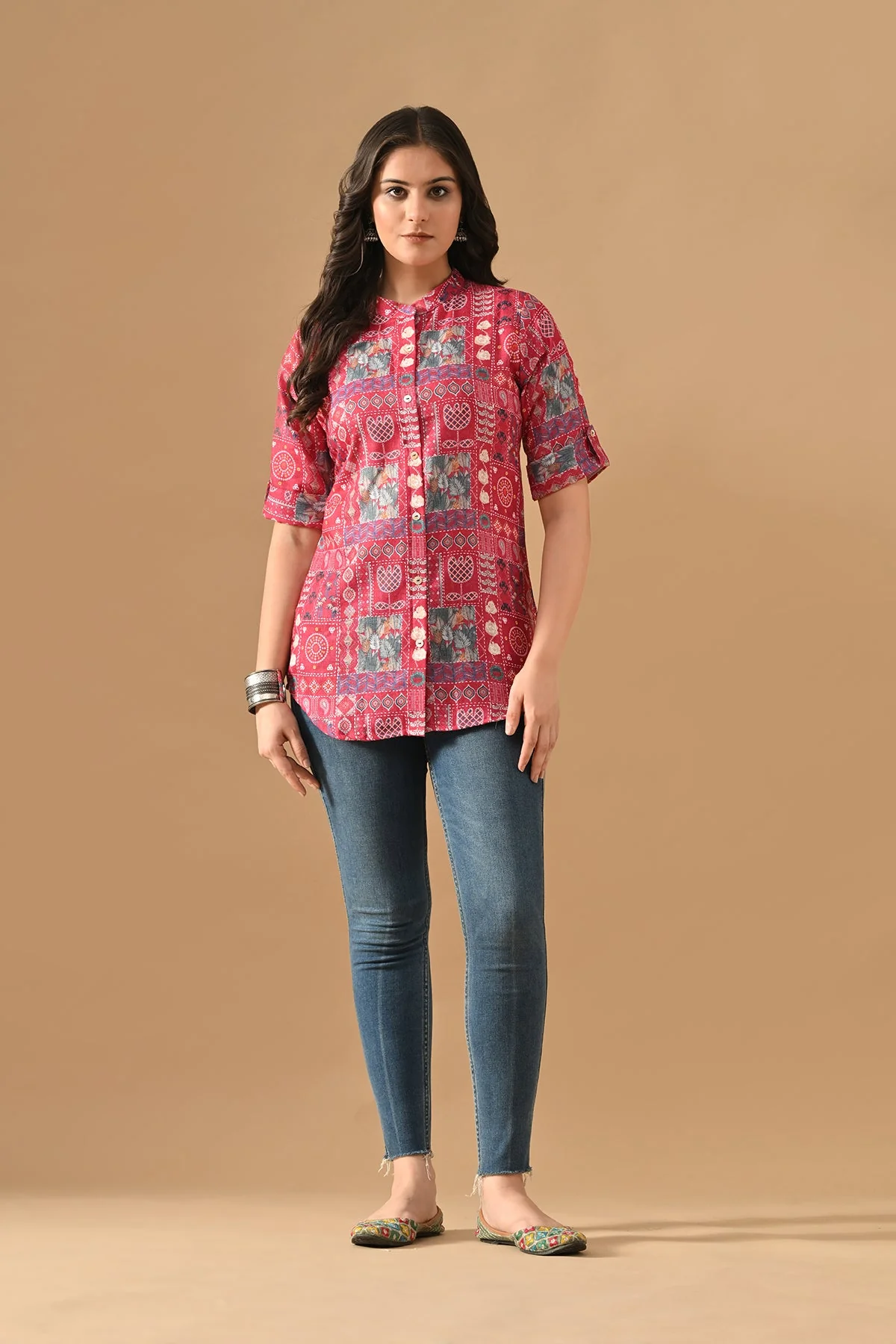Pink Floral Printed Top