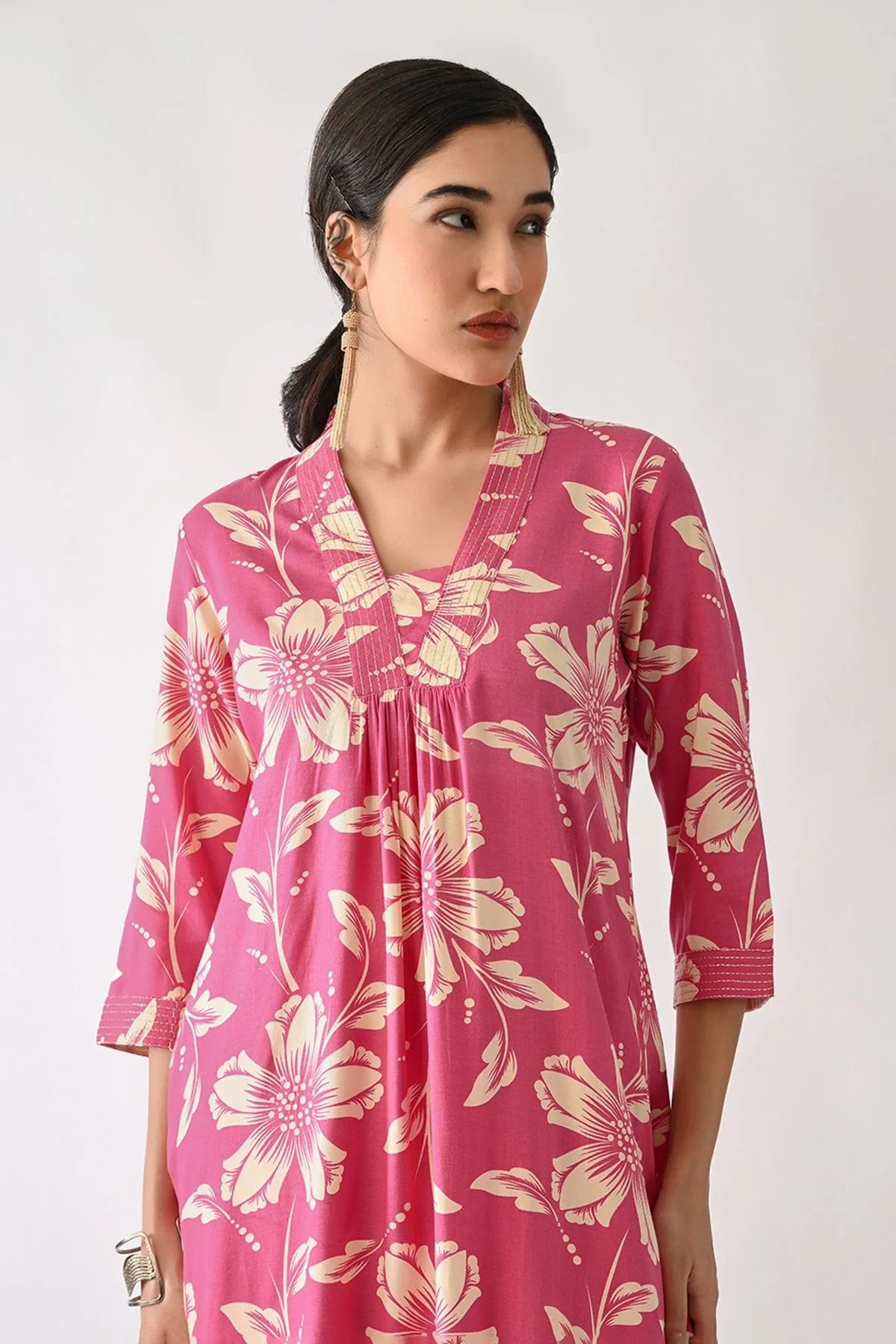 Pink Printed A-line Kurta 2 Pcs Set - Image 6
