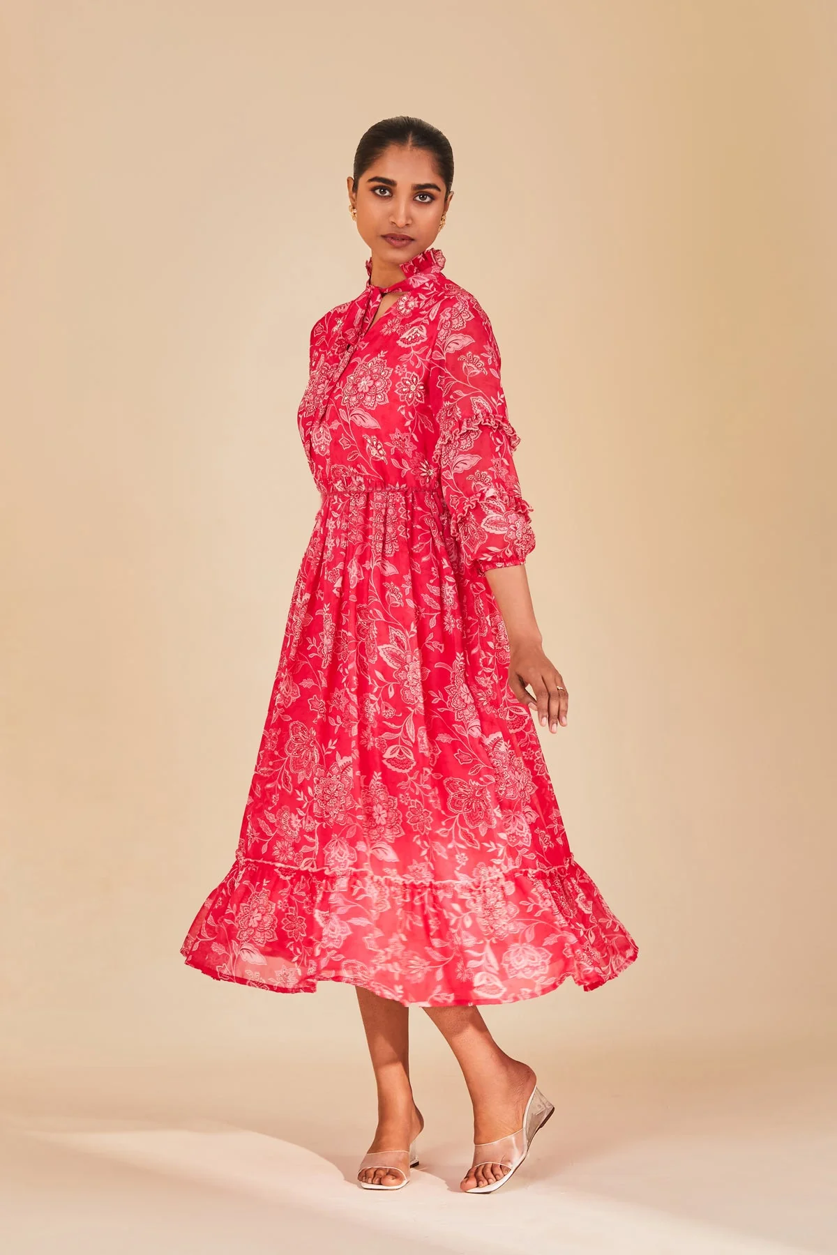 Pink Printed Dress - Image 3