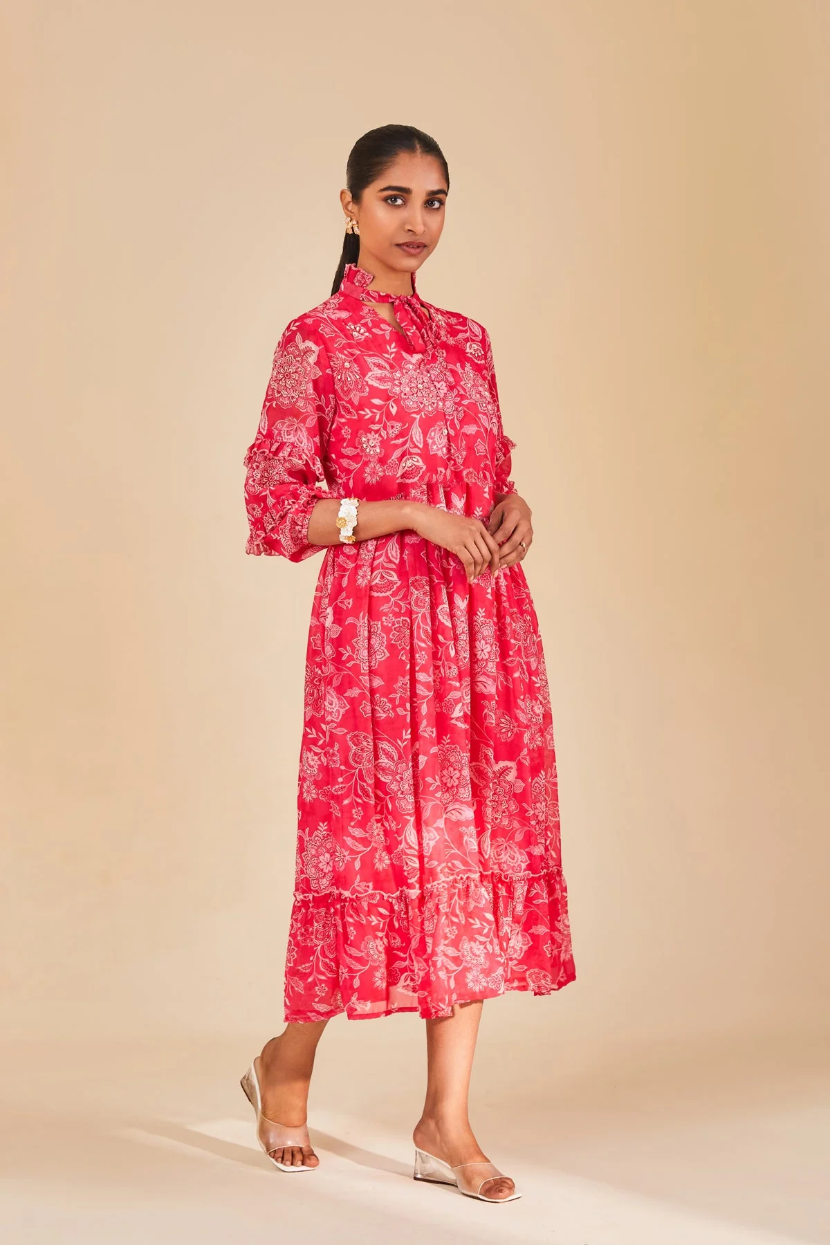 Pink Printed Dress - Image 4