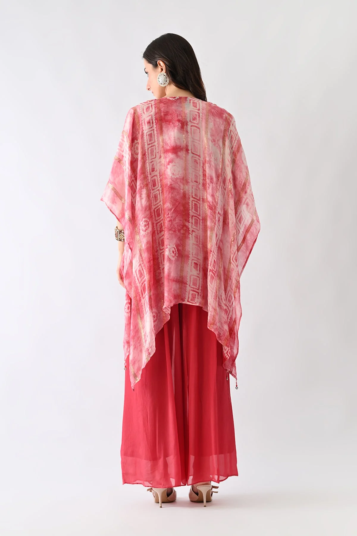 Pink Printed Kaftan 3 Pcs Set - Image 5