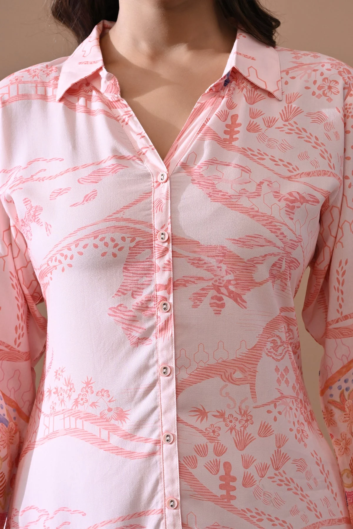 Pink Printed Kurta - Image 4