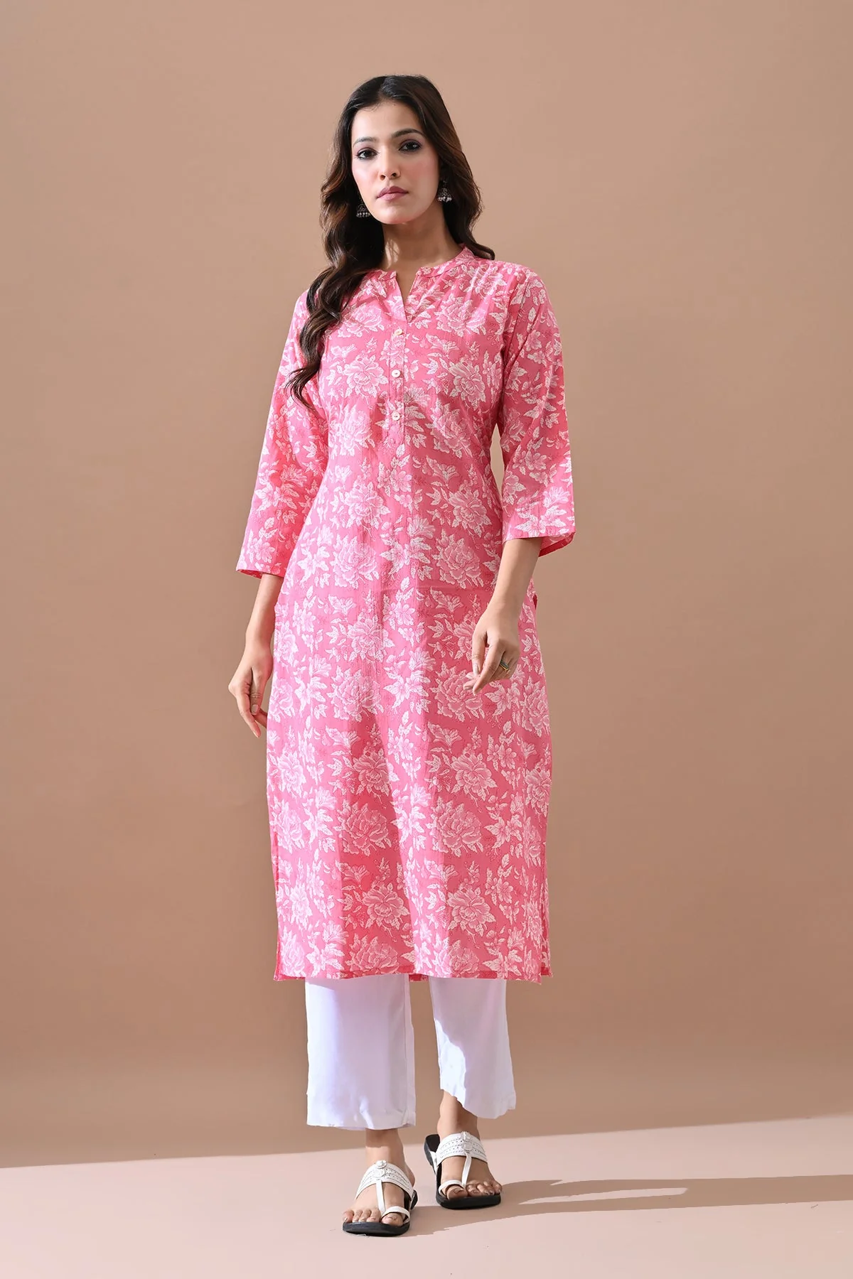 Pink Printed Kurta - Image 6