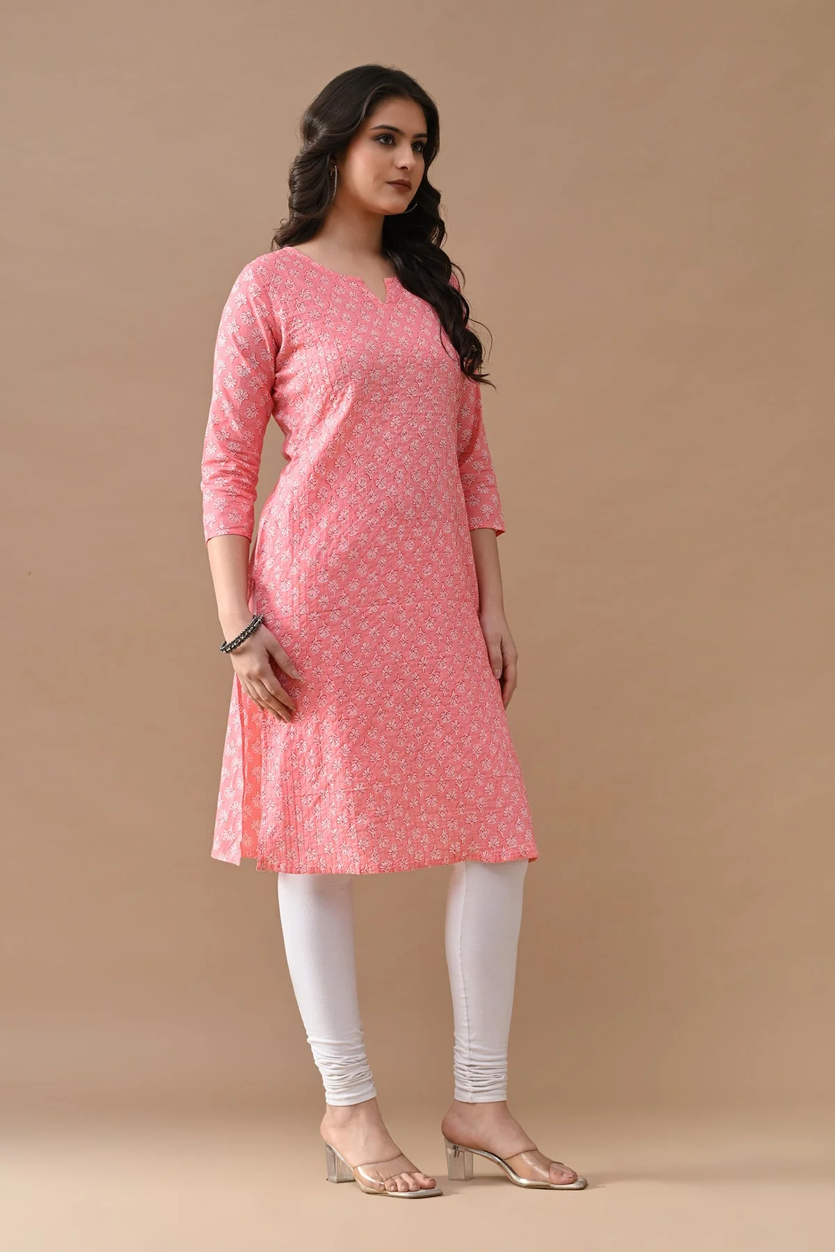 Pink Printed Kurta - Image 2