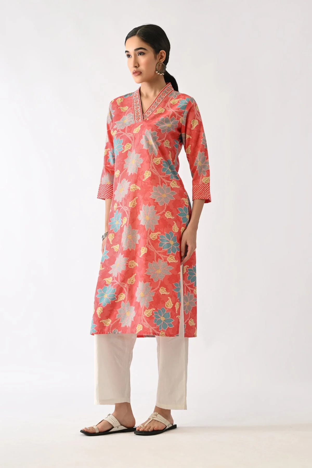Pink Printed Kurta - Image 4