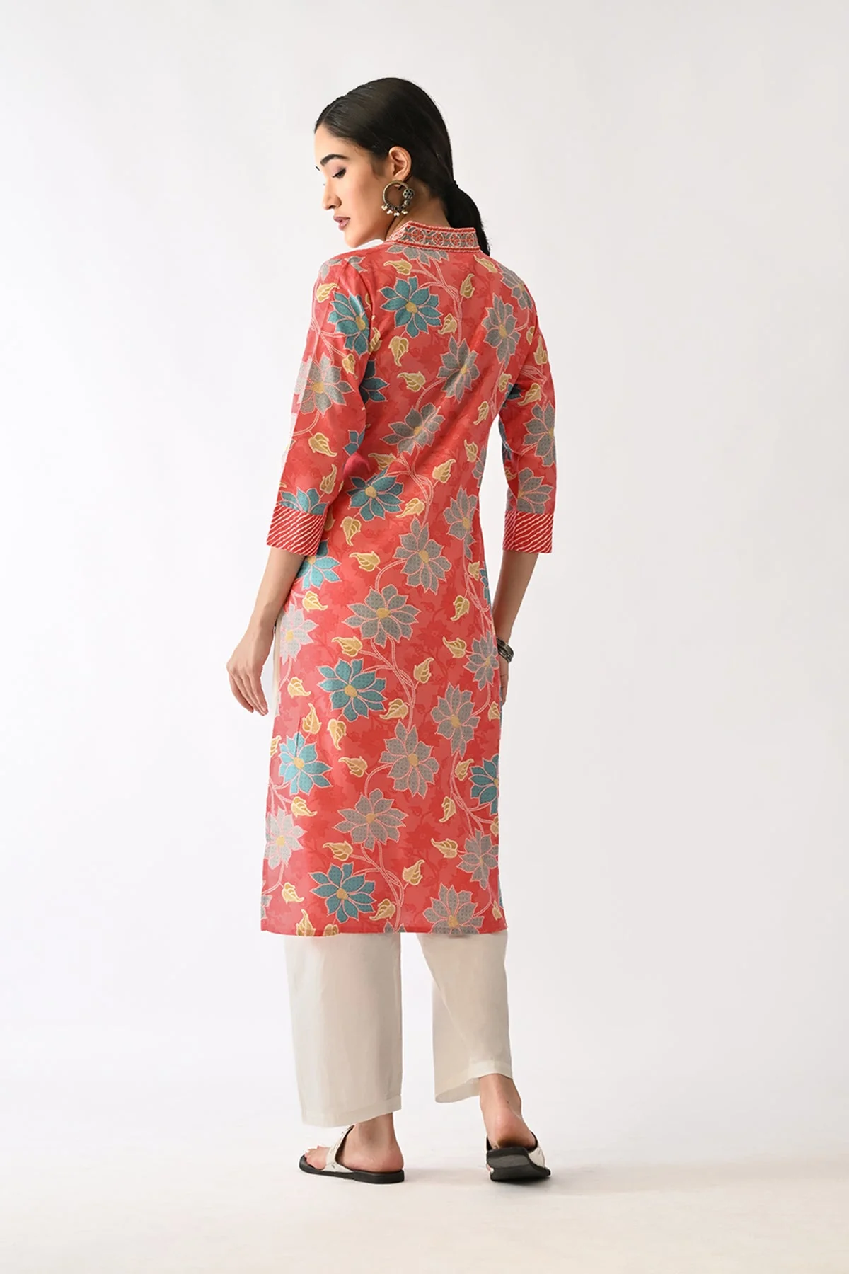 Pink Printed Kurta - Image 6