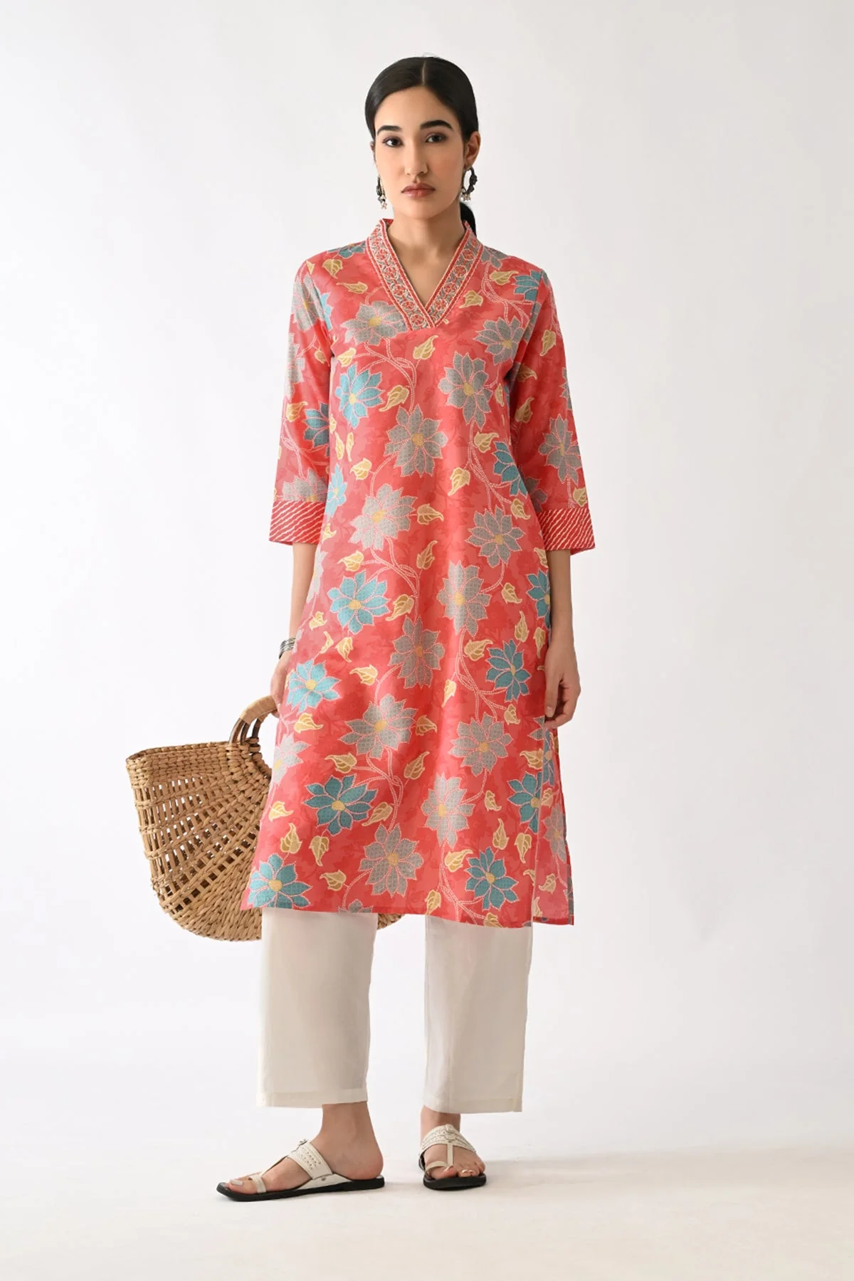 Pink Printed Kurta - Image 7