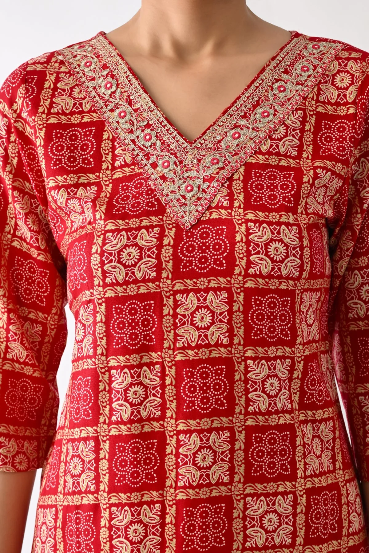 Pink Printed Kurta - Image 2