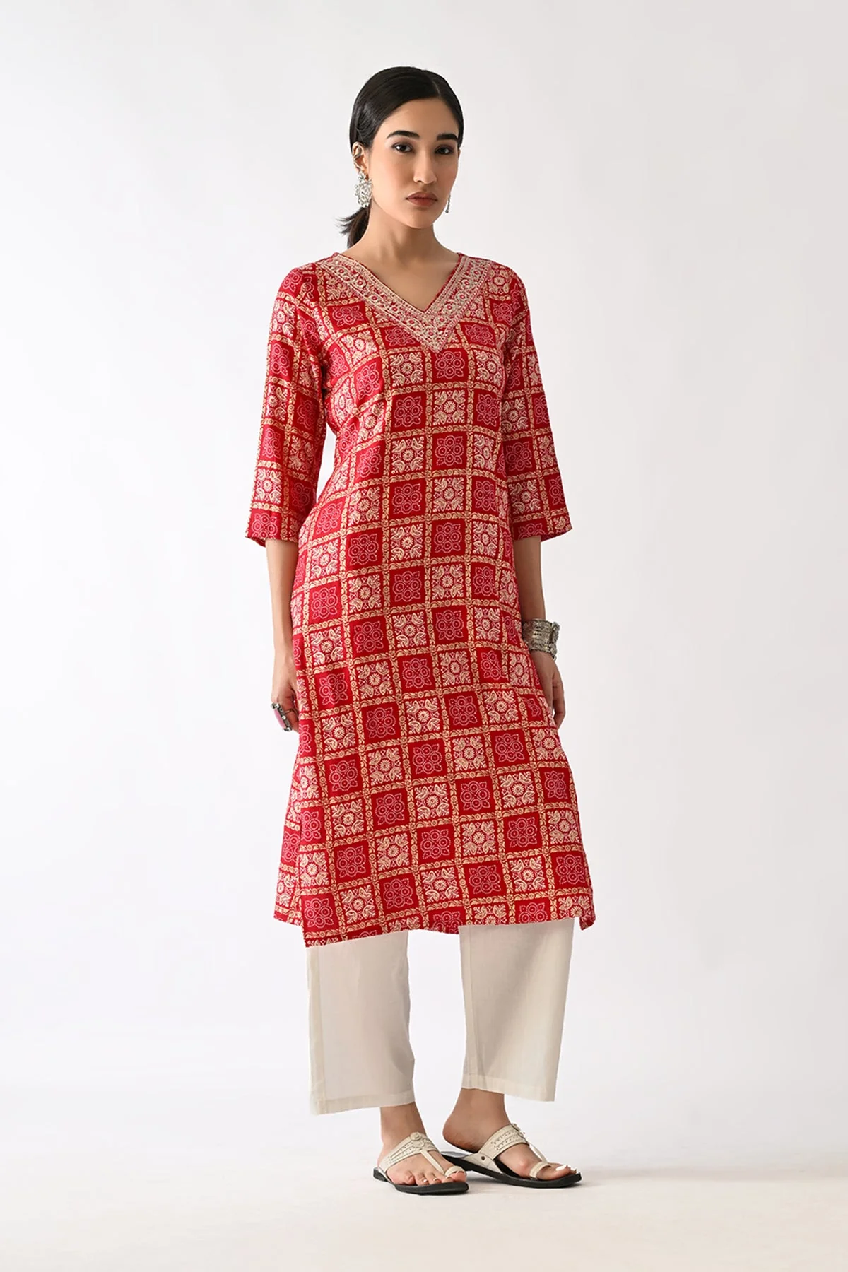 Pink Printed Kurta - Image 5