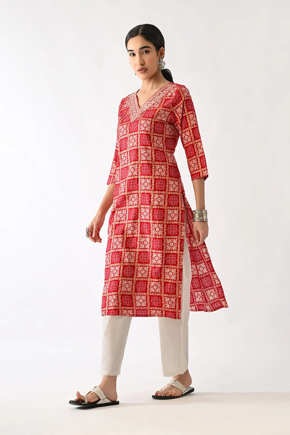 Pink Printed Kurta - Image 6
