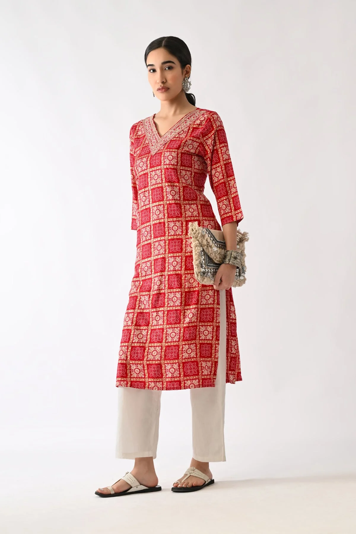 Pink Printed Kurta - Image 7