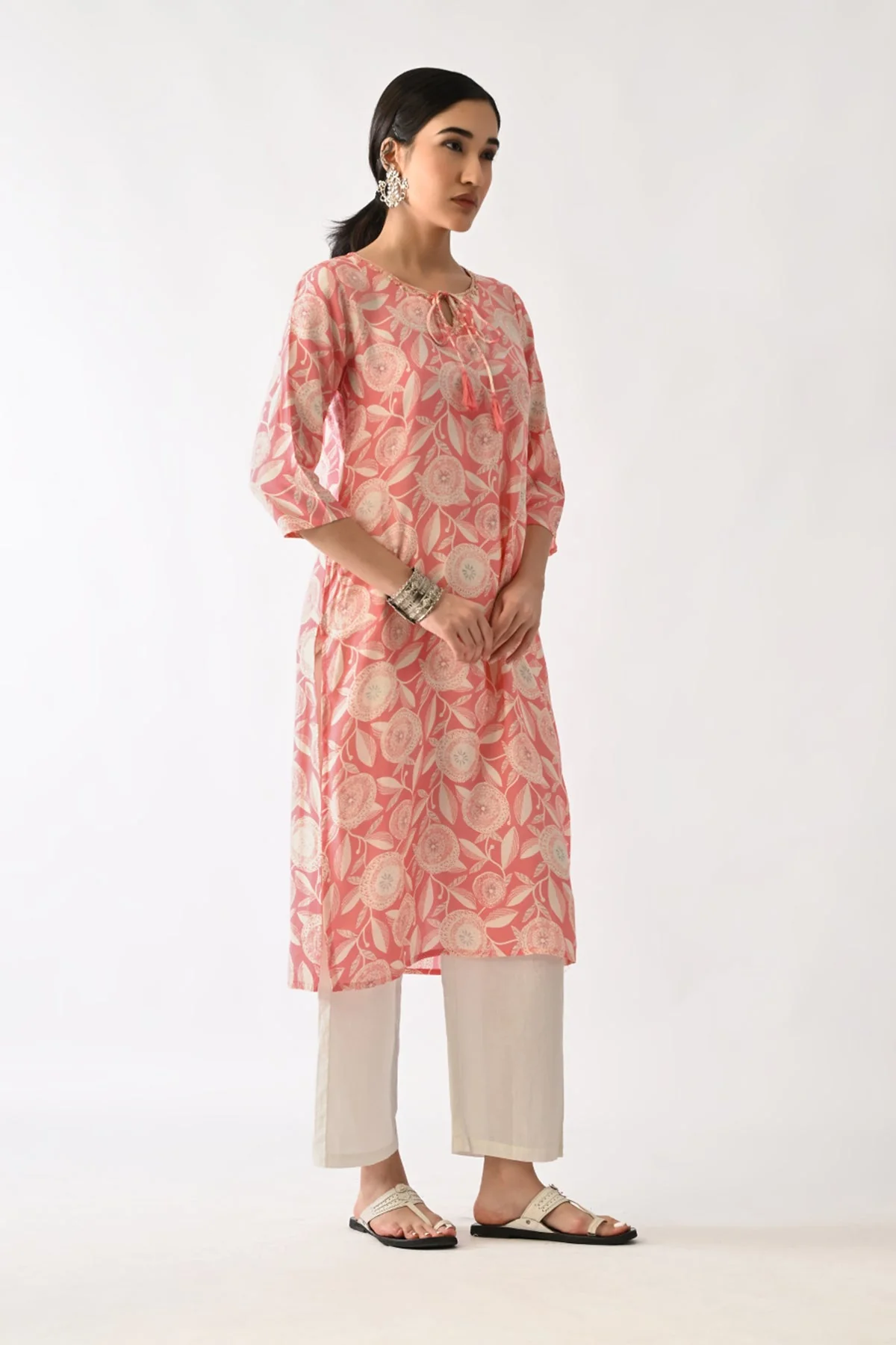 Pink Printed Kurta - Image 5