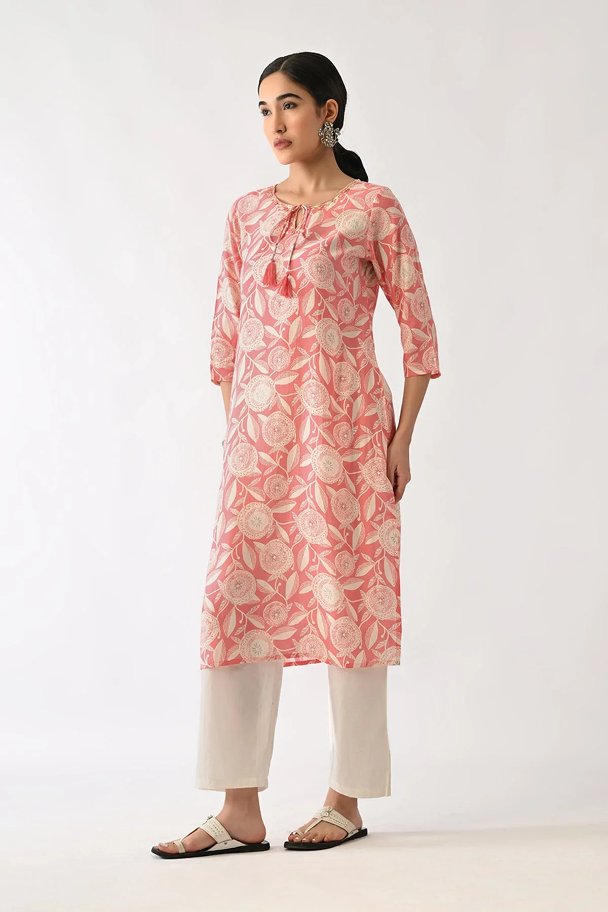 Pink Printed Kurta - Image 6