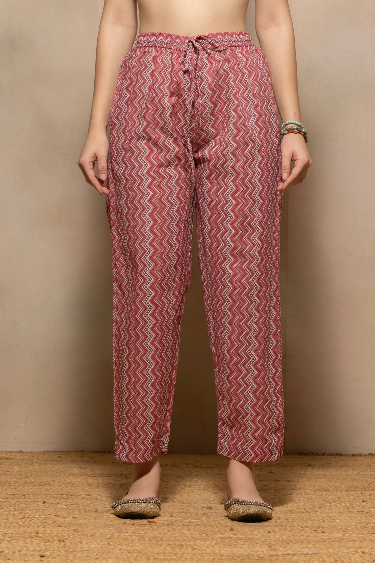 Pink Printed Kurta 3 Pcs Set - Image 6