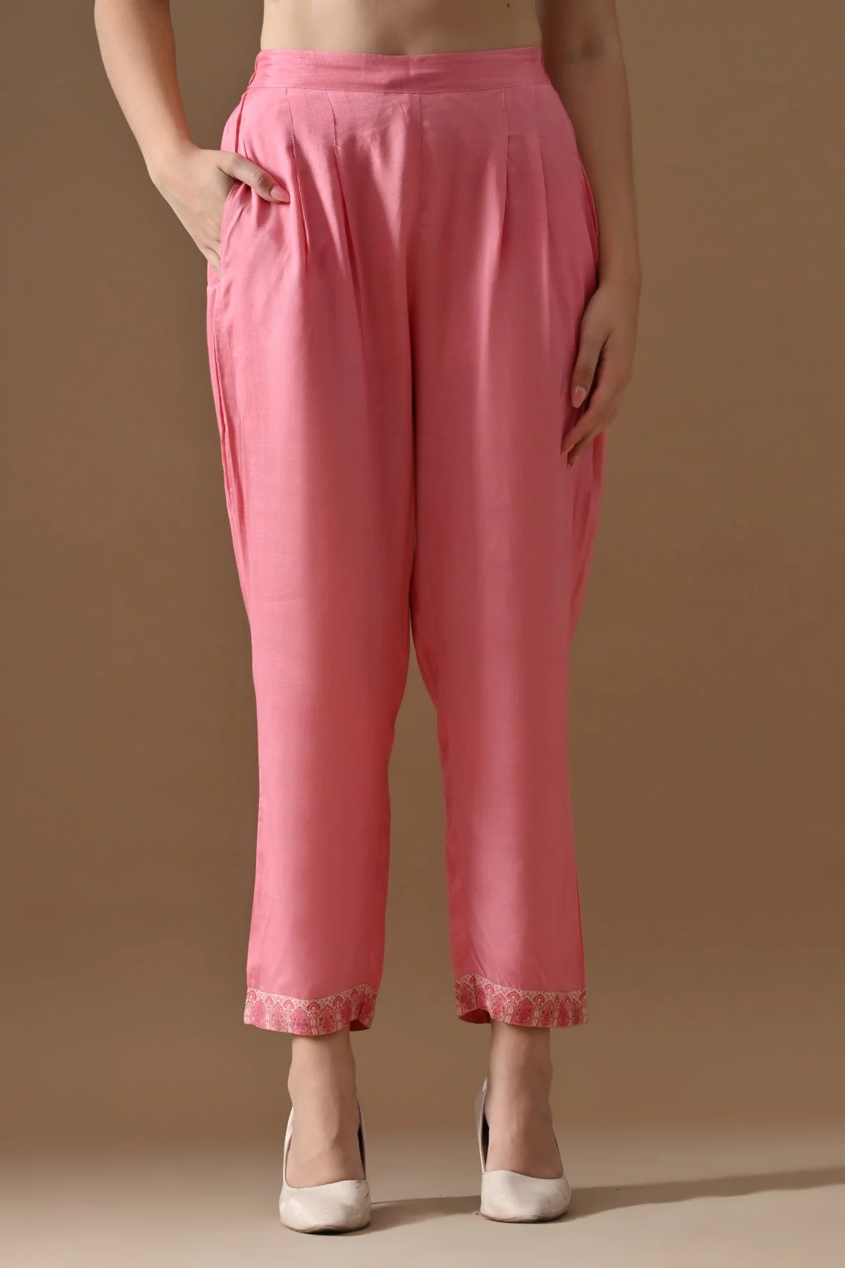 Pink Printed Kurta 3 Pcs Set - Image 6