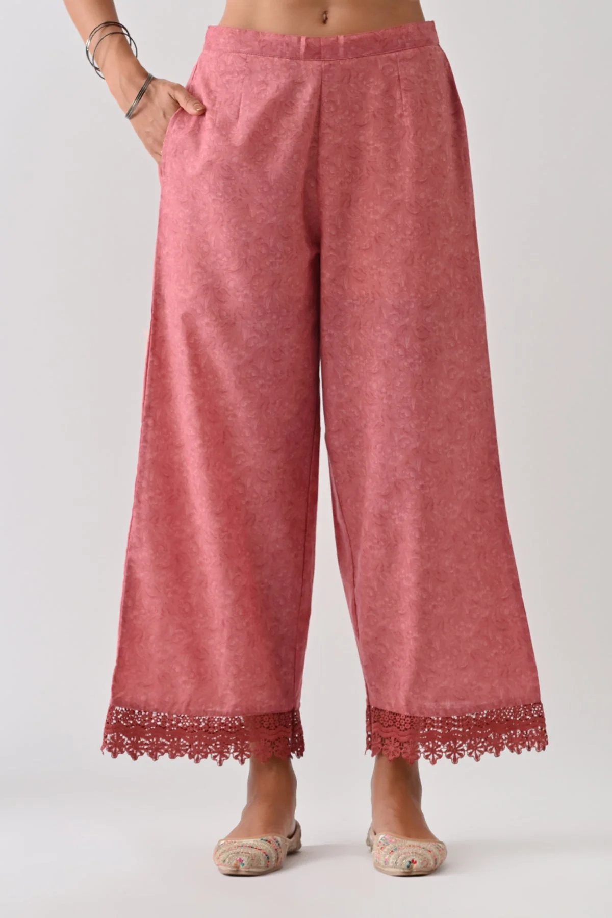 Pink Printed Kurta 3 Pcs Set - Image 7