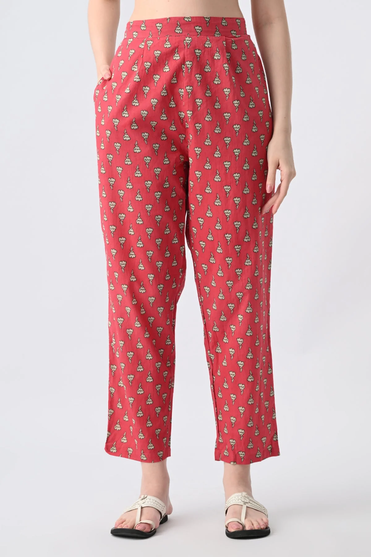 Pink Printed Kurta 3 Pcs Set - Image 8