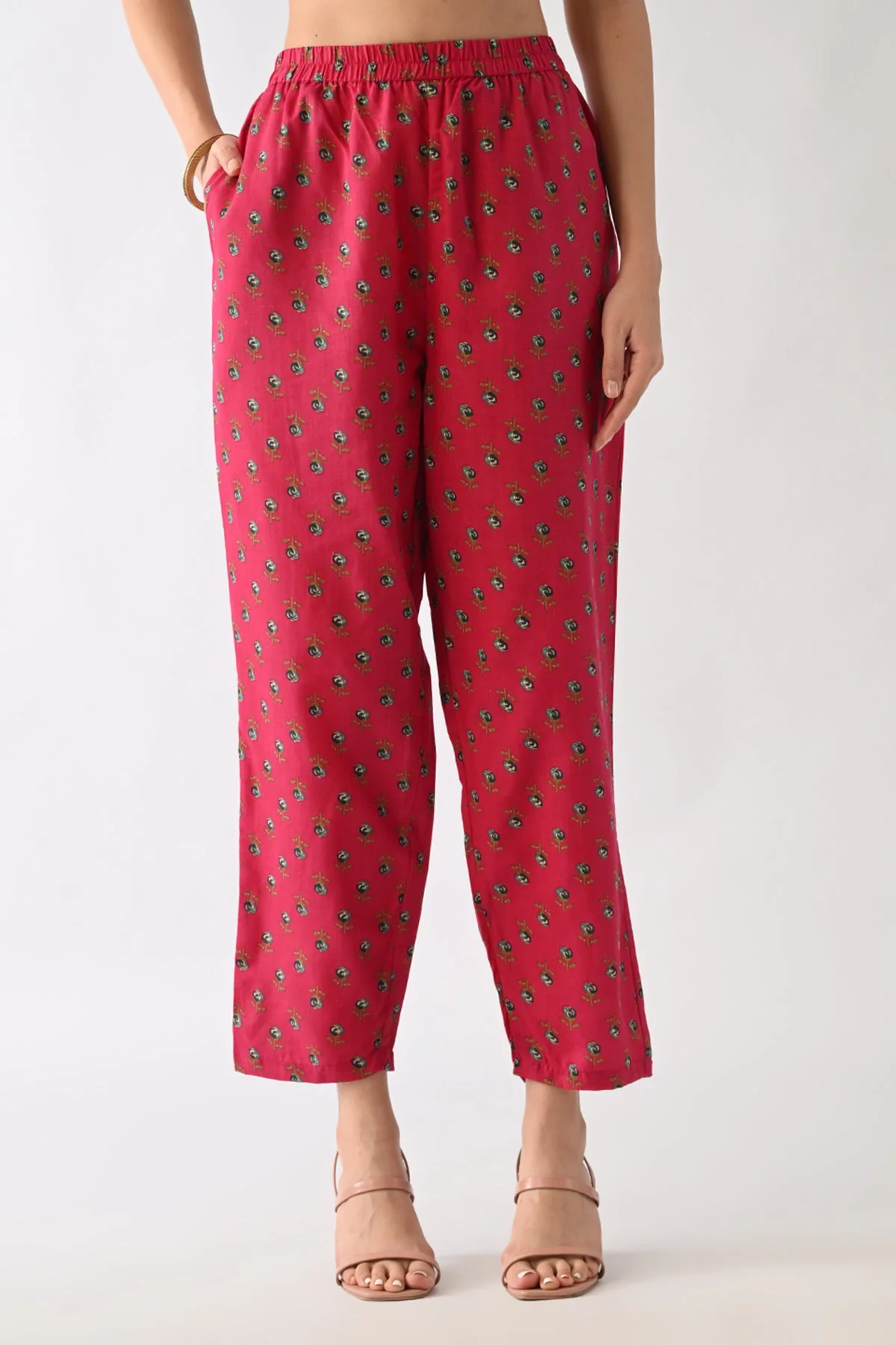 Pink Printed Kurta 3 Pcs Set - Image 7