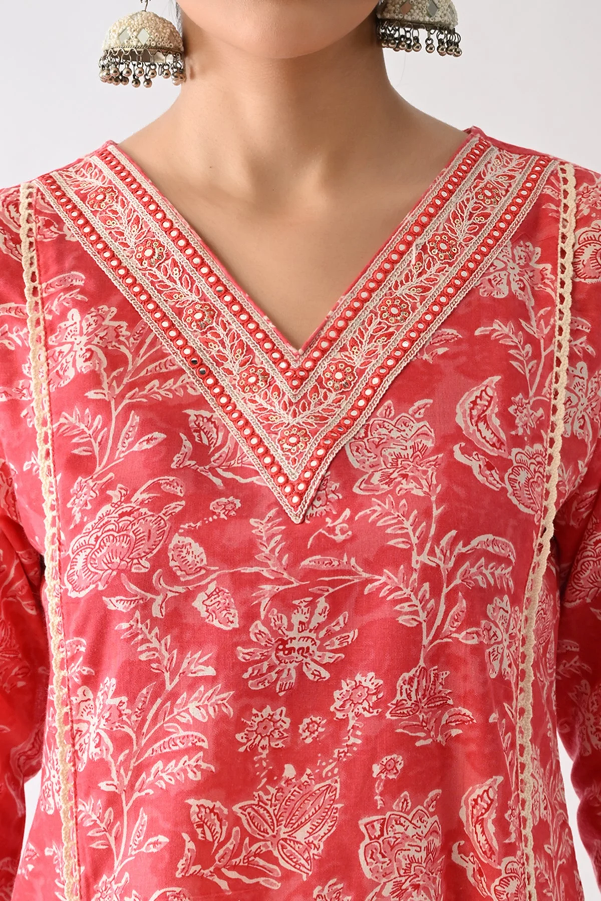 Pink Printed Kurta 3 Pcs Set - Image 2