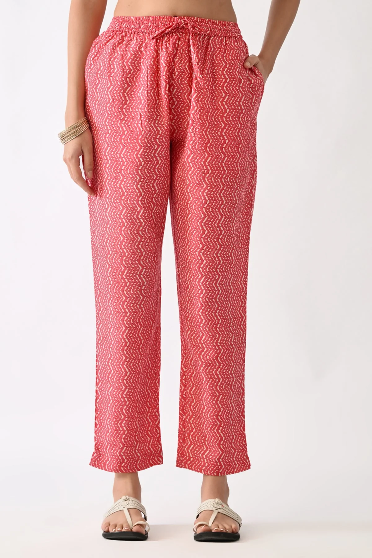 Pink Printed Kurta 3 Pcs Set - Image 7