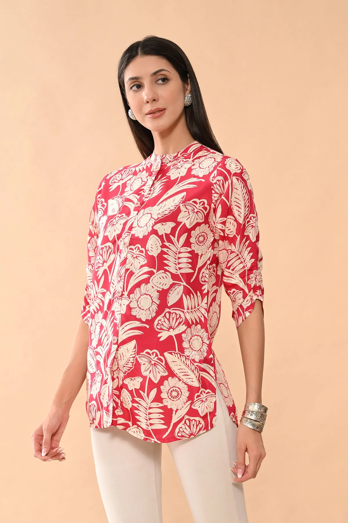 Pink Printed Straight Top - Image 3