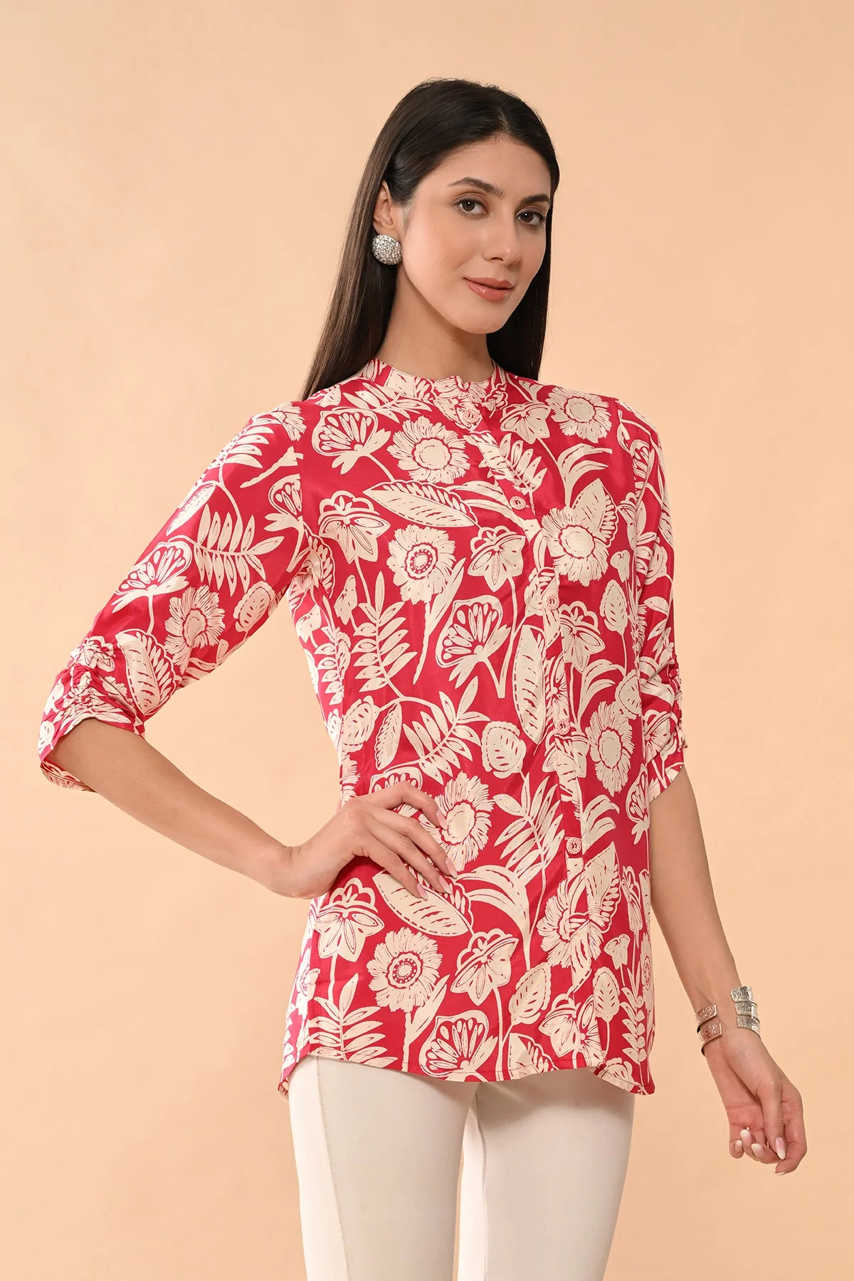 Pink Printed Straight Top - Image 4