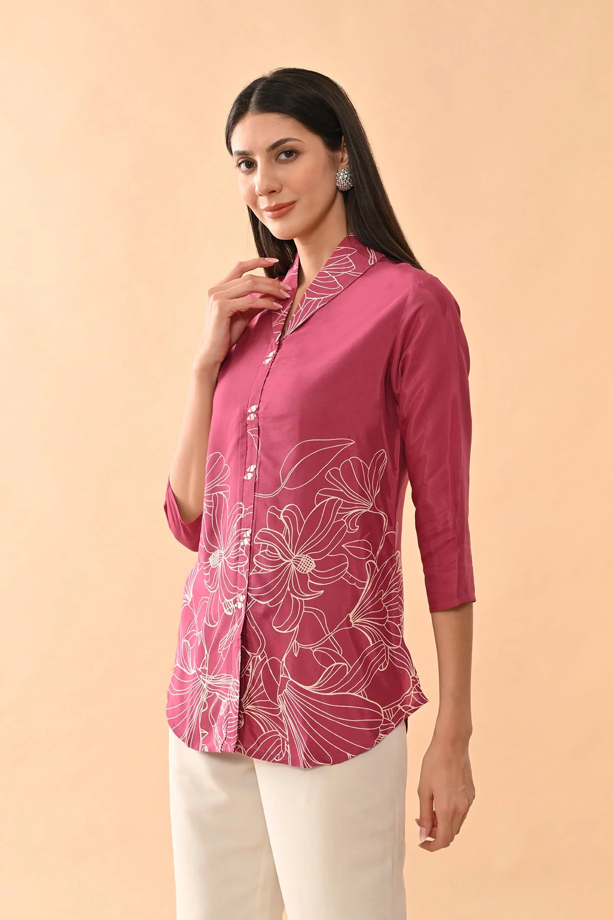 Pink Printed straight Top - Image 3