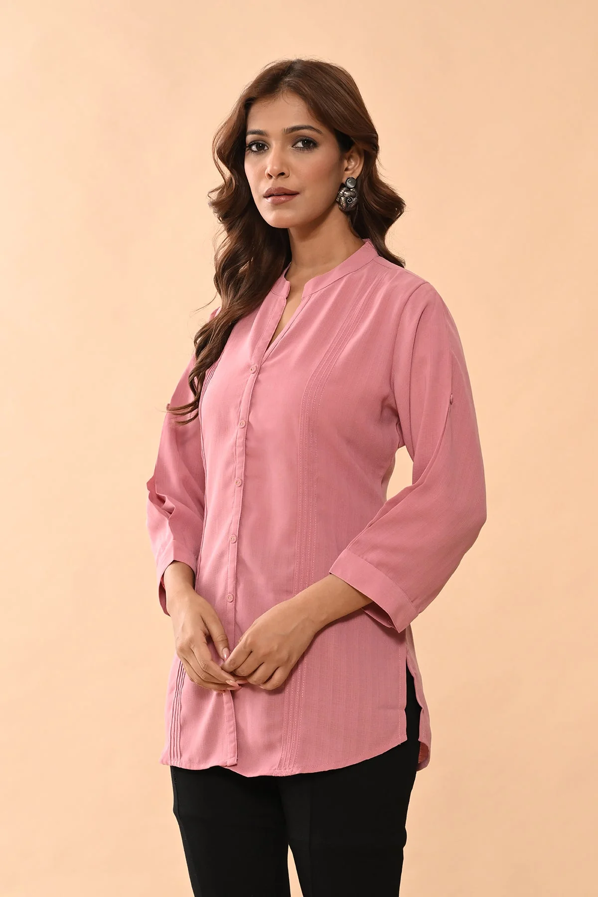 Pink Solid Straight Top - Image 3
